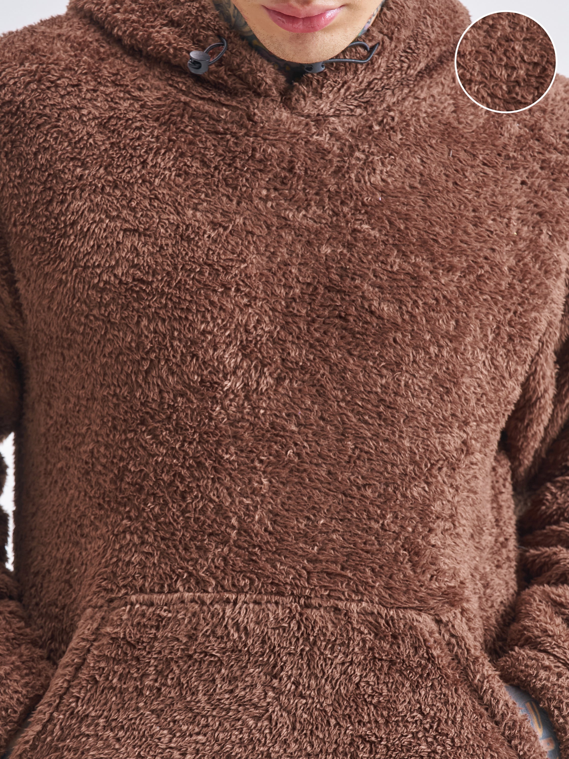 Highlander Men Brown Hooded Pullover Sweatshirt - Brown - Image 5