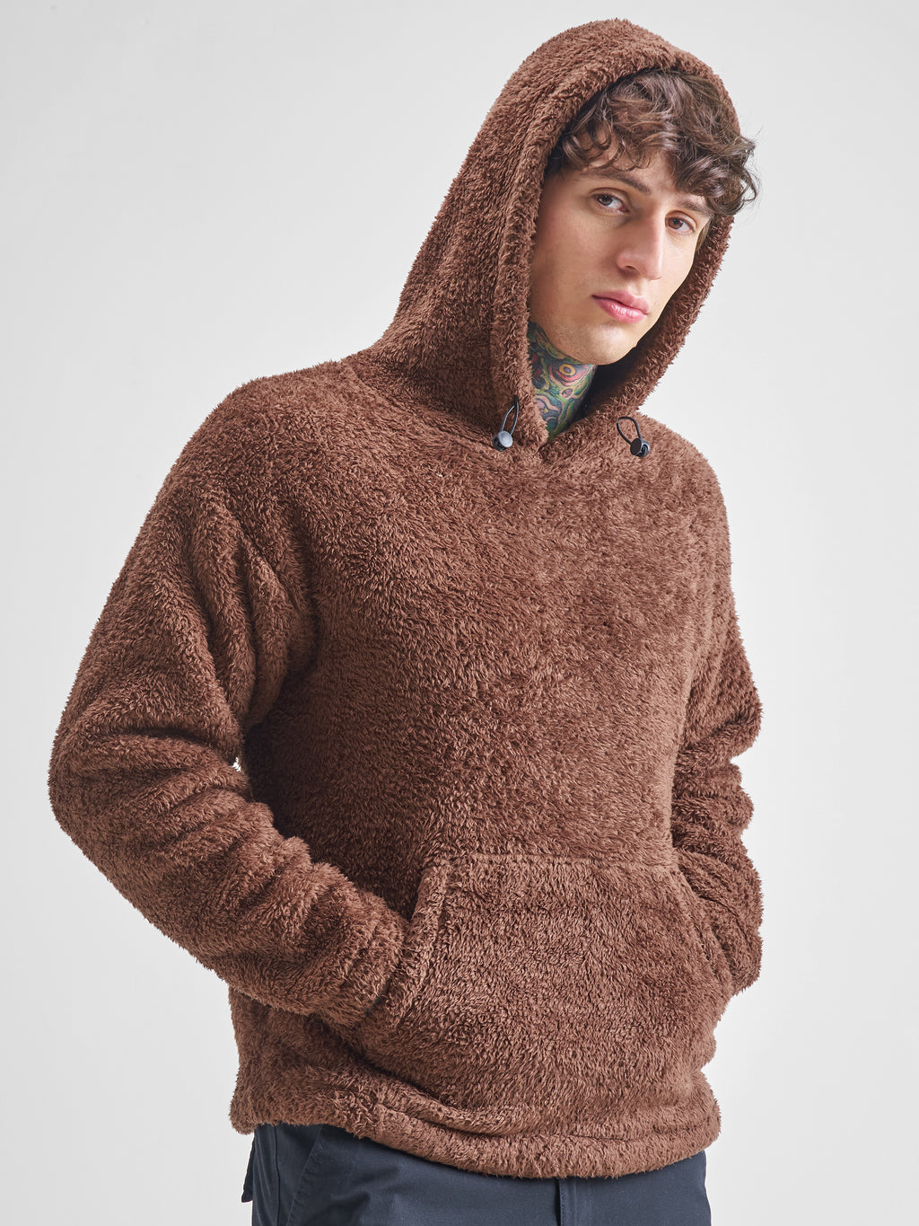 Highlander Men Brown Hooded Pullover Sweatshirt - Brown - Image 6