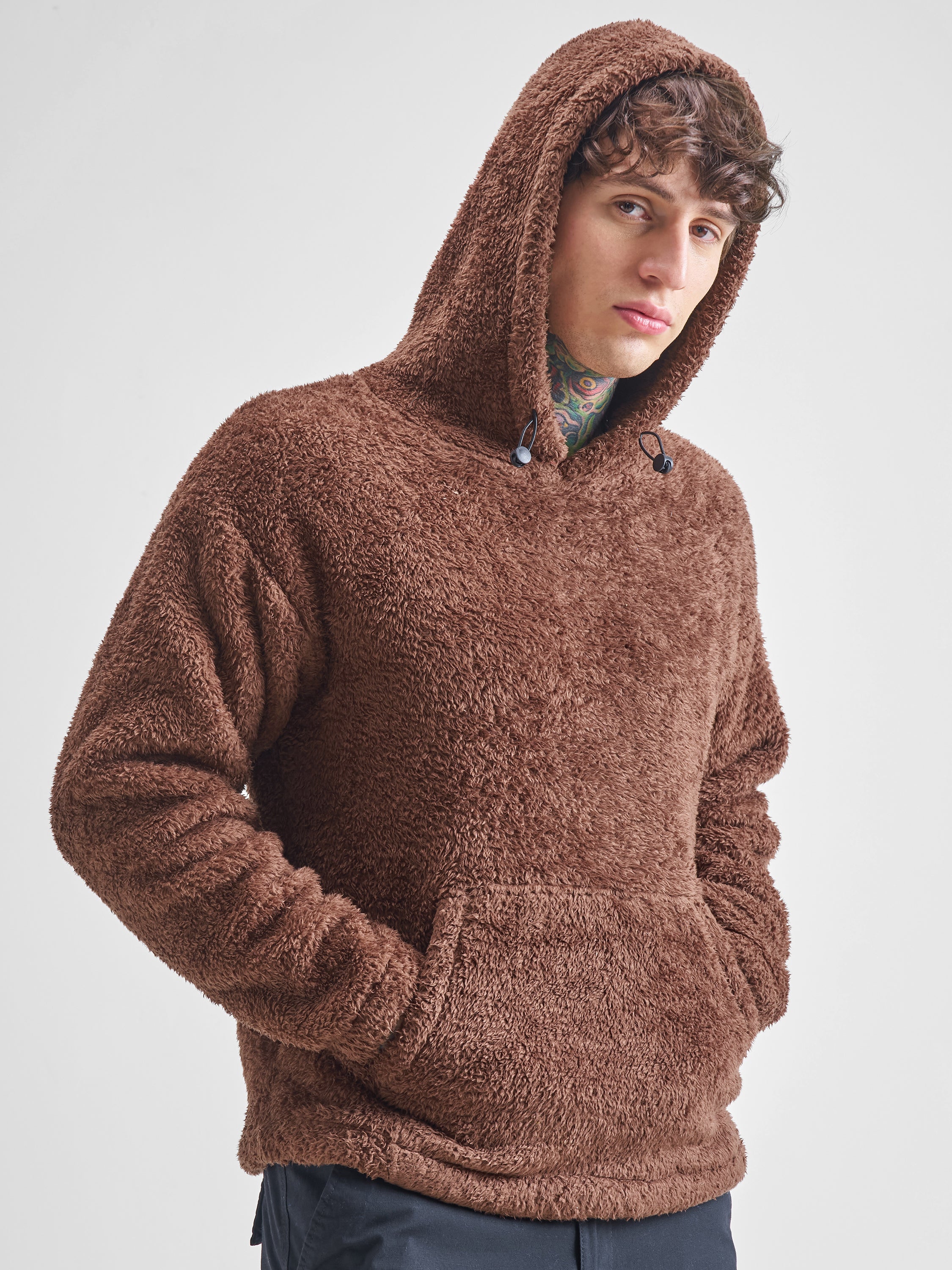 Highlander Men Brown Hooded Pullover Sweatshirt - Brown - Image 6