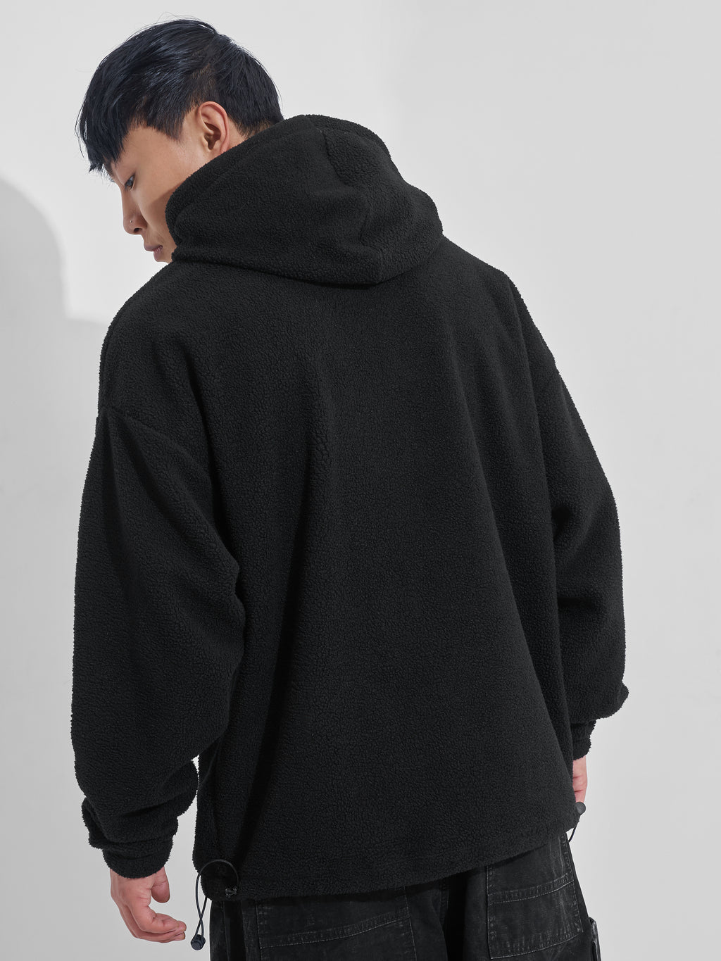 Highlander Men Black Hooded Pullover Sweatshirt - Black - Image 3