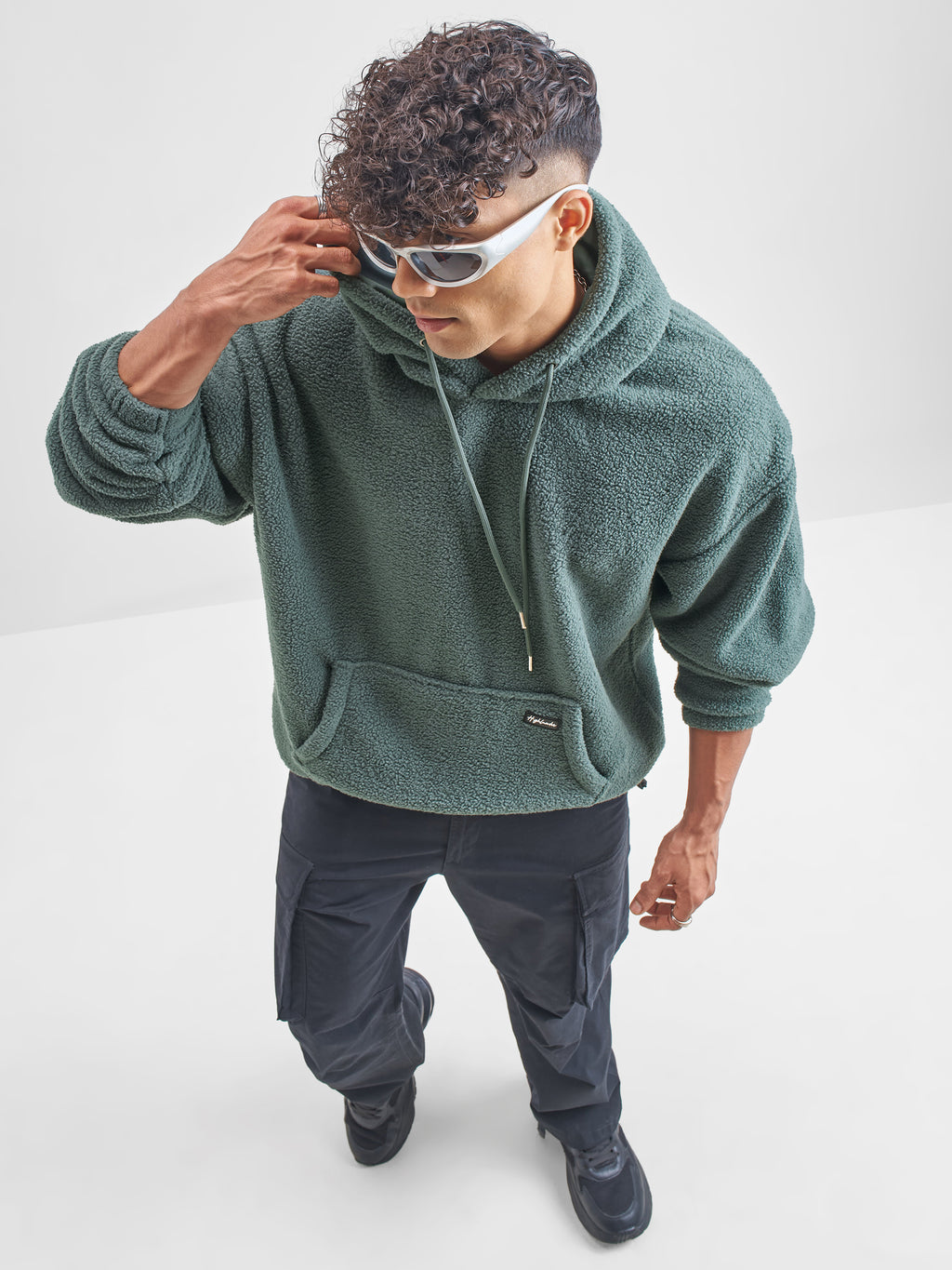 Highlander Men Green Hooded Pullover Sweatshirt - Green - Image 2