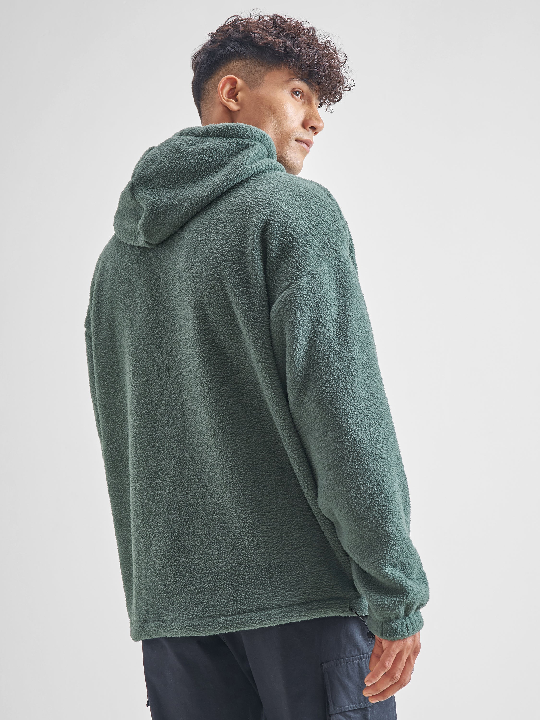 Highlander Men Green Hooded Pullover Sweatshirt - Green - Image 3
