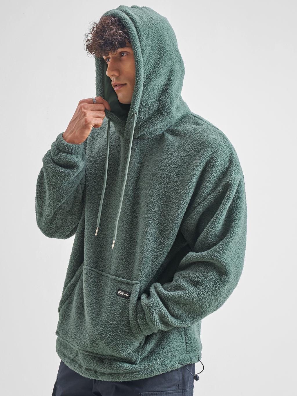Highlander Men Green Hooded Pullover Sweatshirt - Green - Image 1