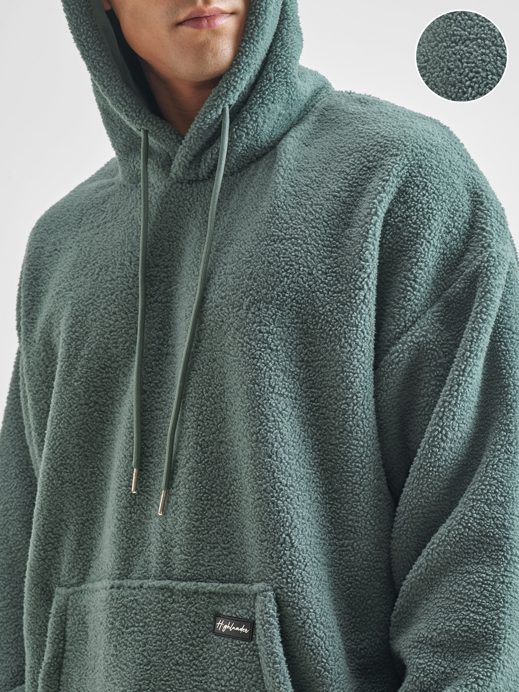 Highlander Men Green Hooded Pullover Sweatshirt - Green - Image 5