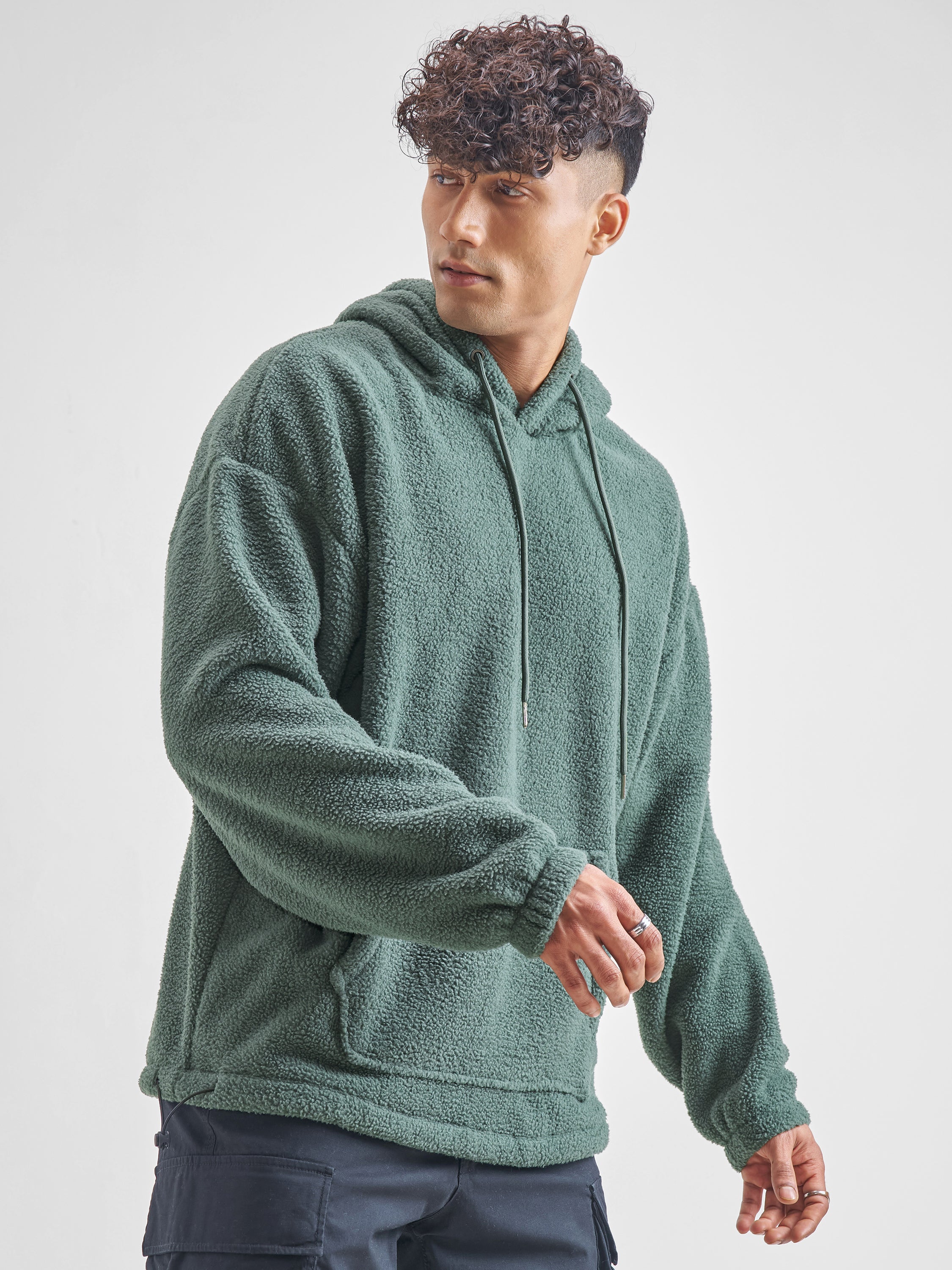 Highlander Men Green Hooded Pullover Sweatshirt - Green - Image 6