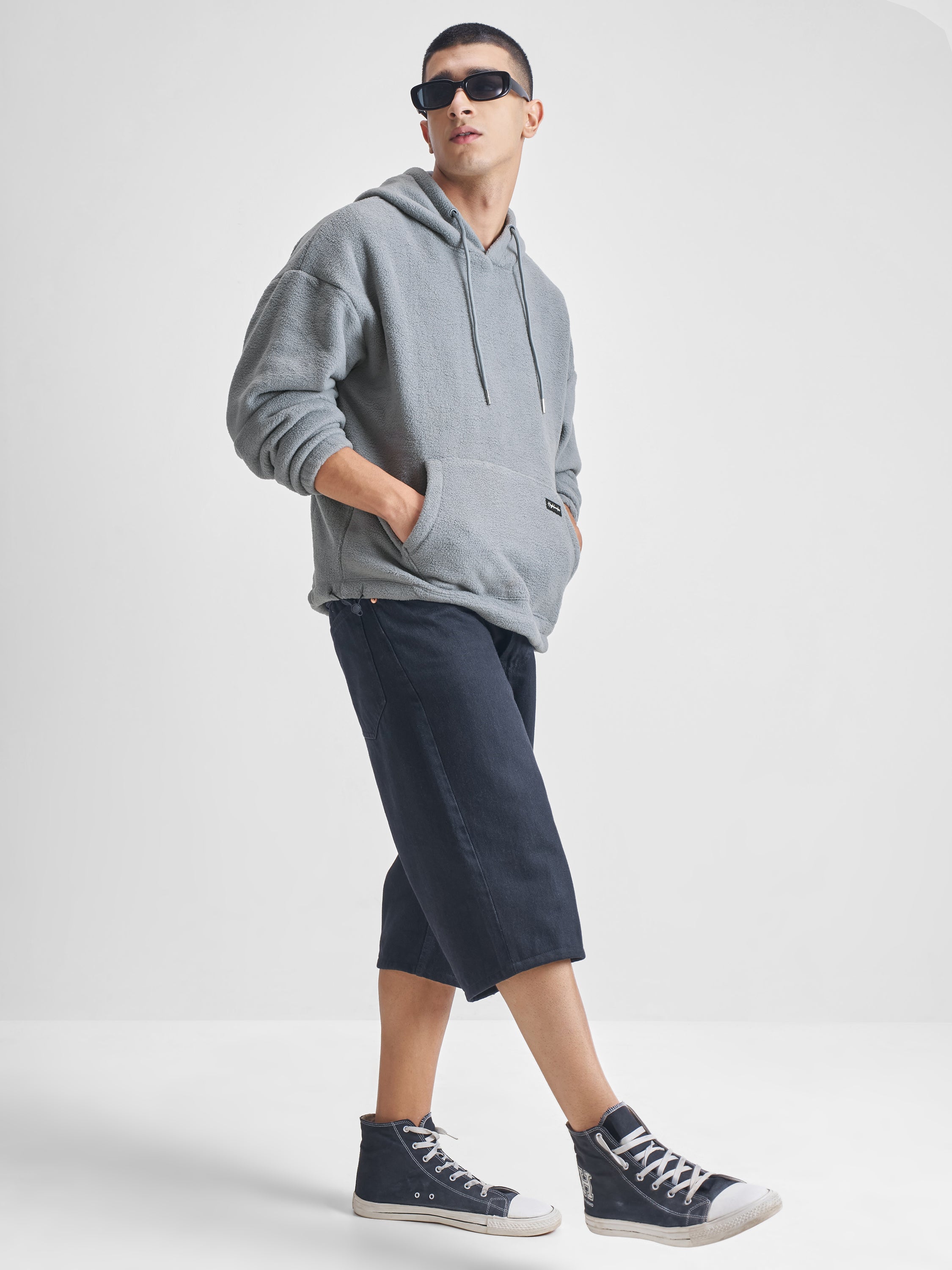 Highlander Men Grey Hooded Pullover Sweatshirt - Grey - Image 2