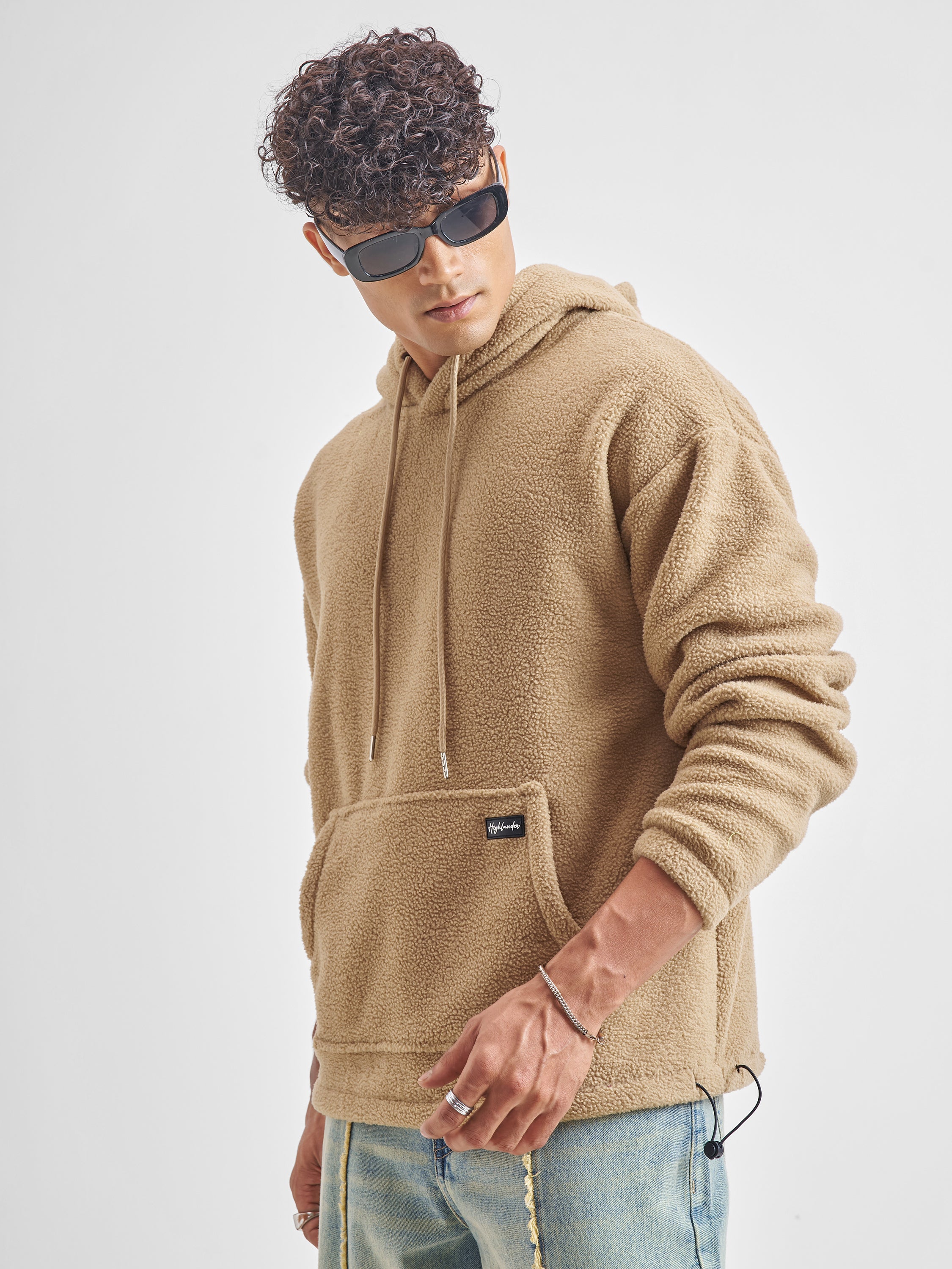 Highlander Men Brown Hooded Pullover Sweatshirt - Brown - Image 4