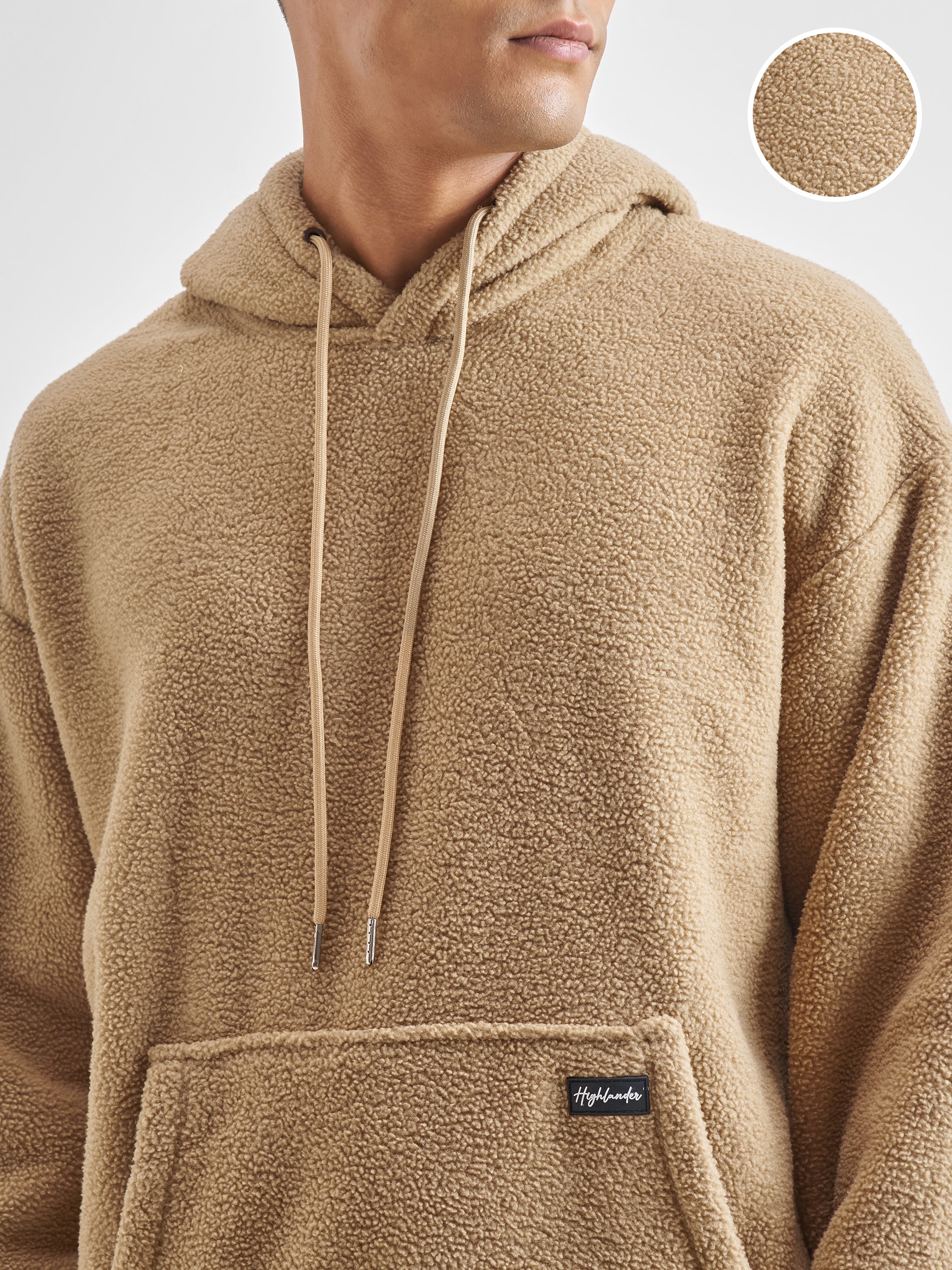 Highlander Men Brown Hooded Pullover Sweatshirt - Brown - Image 5