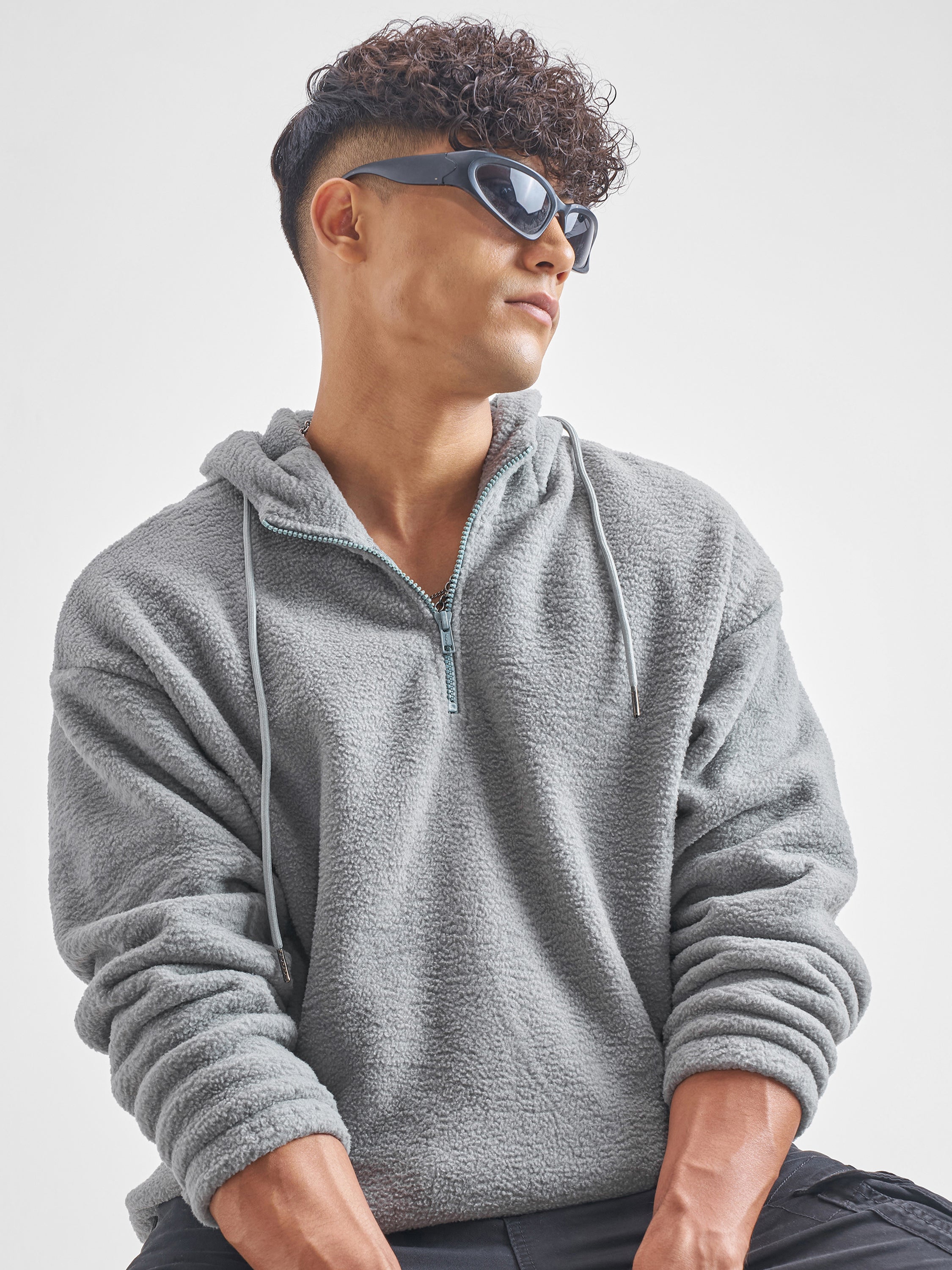 Highlander Men Grey Hooded Pullover Sweatshirt - Grey - Image 1