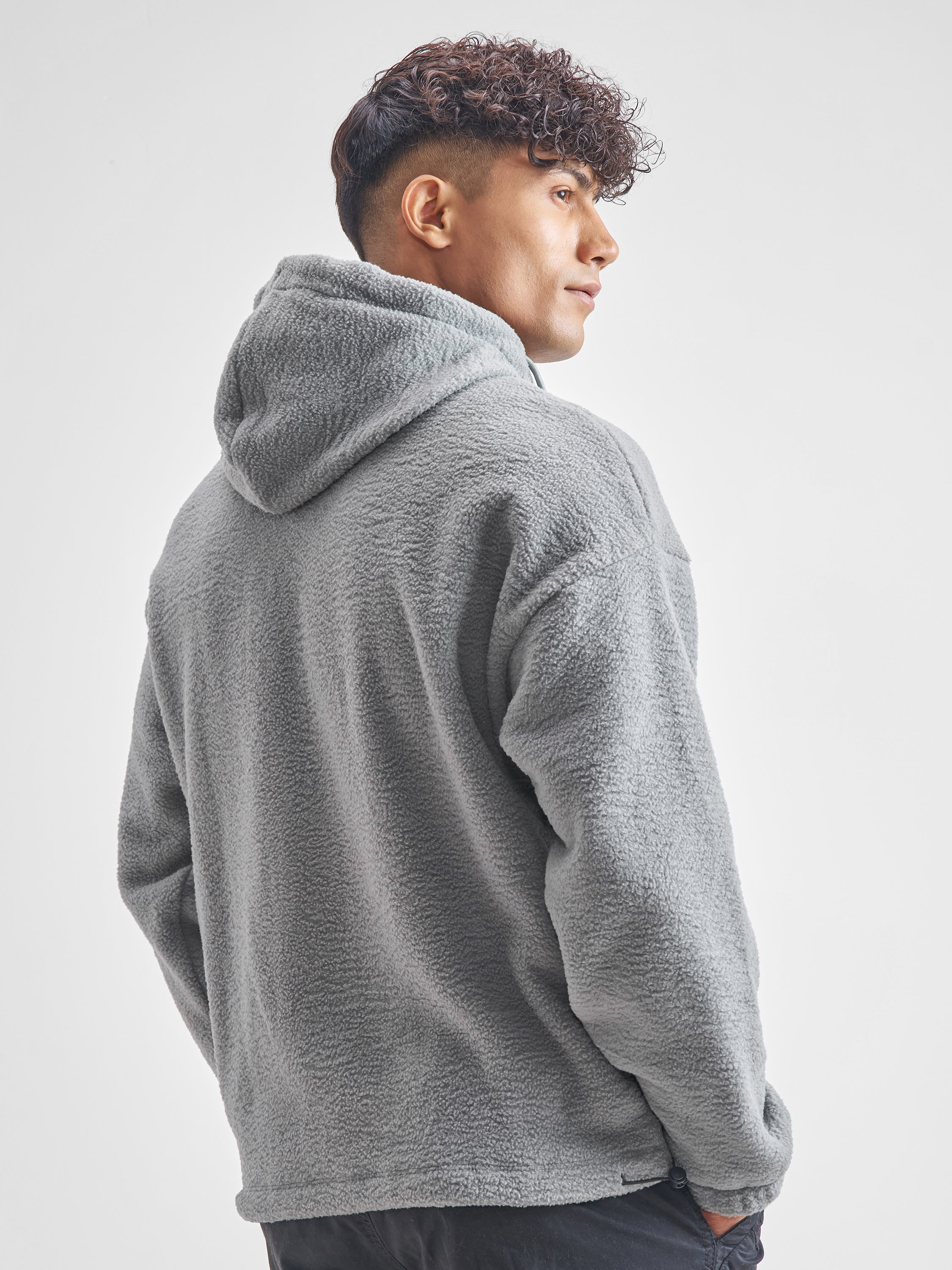 Highlander Men Grey Hooded Pullover Sweatshirt - Grey - Image 3