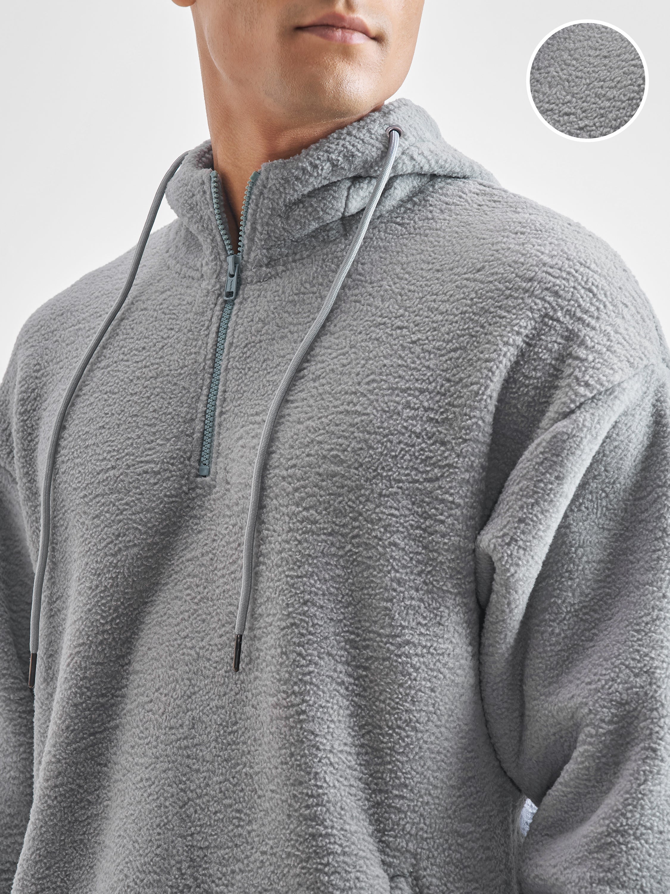 Highlander Men Grey Hooded Pullover Sweatshirt - Grey - Image 5
