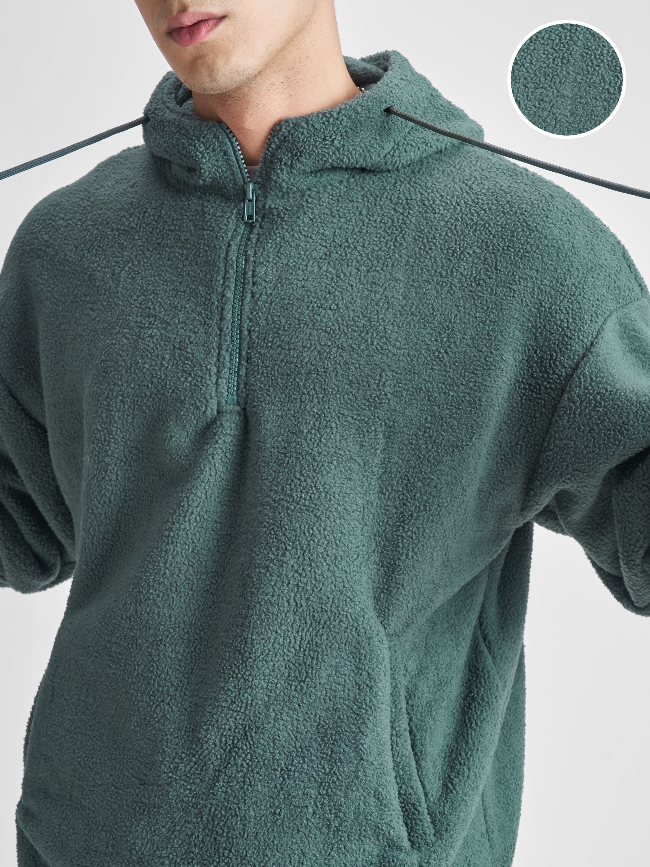 Highlander Men Green Hooded Pullover Sweatshirt - Green - Image 5