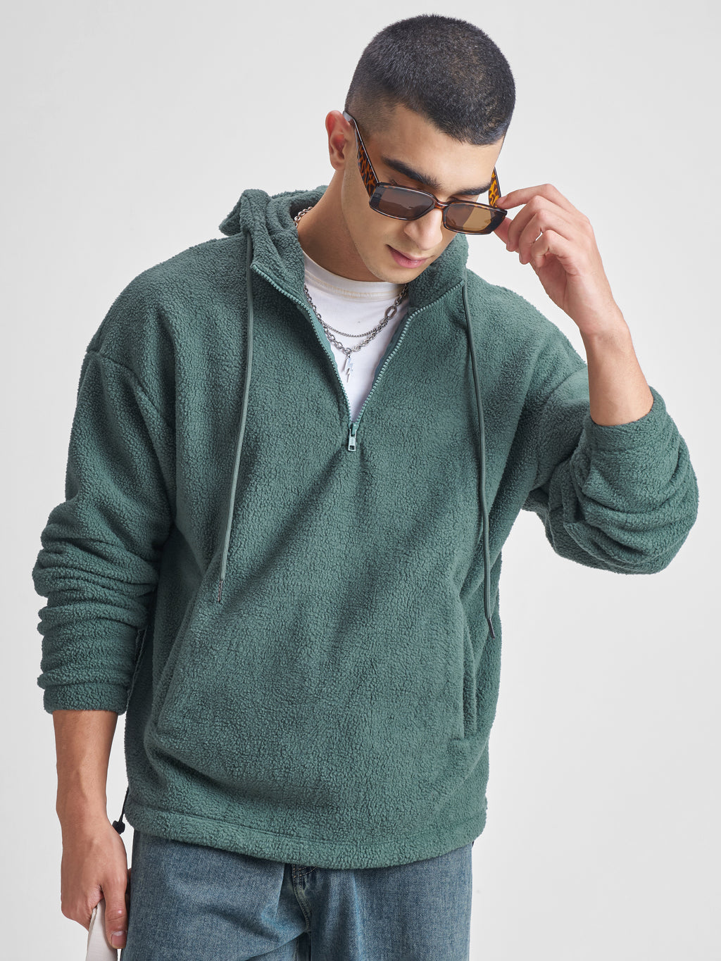 Highlander Men Green Hooded Pullover Sweatshirt - Green - Image 6