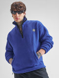 Highlander Men Blue Mock Collar Pullover Sweatshirt - Blue - Image 1