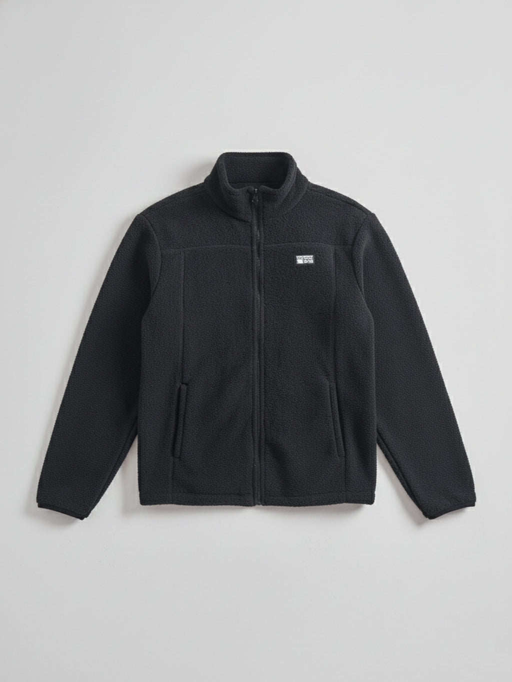Highlander Men Black Mock Collar Front-Open Sweatshirt - Black - Image 4