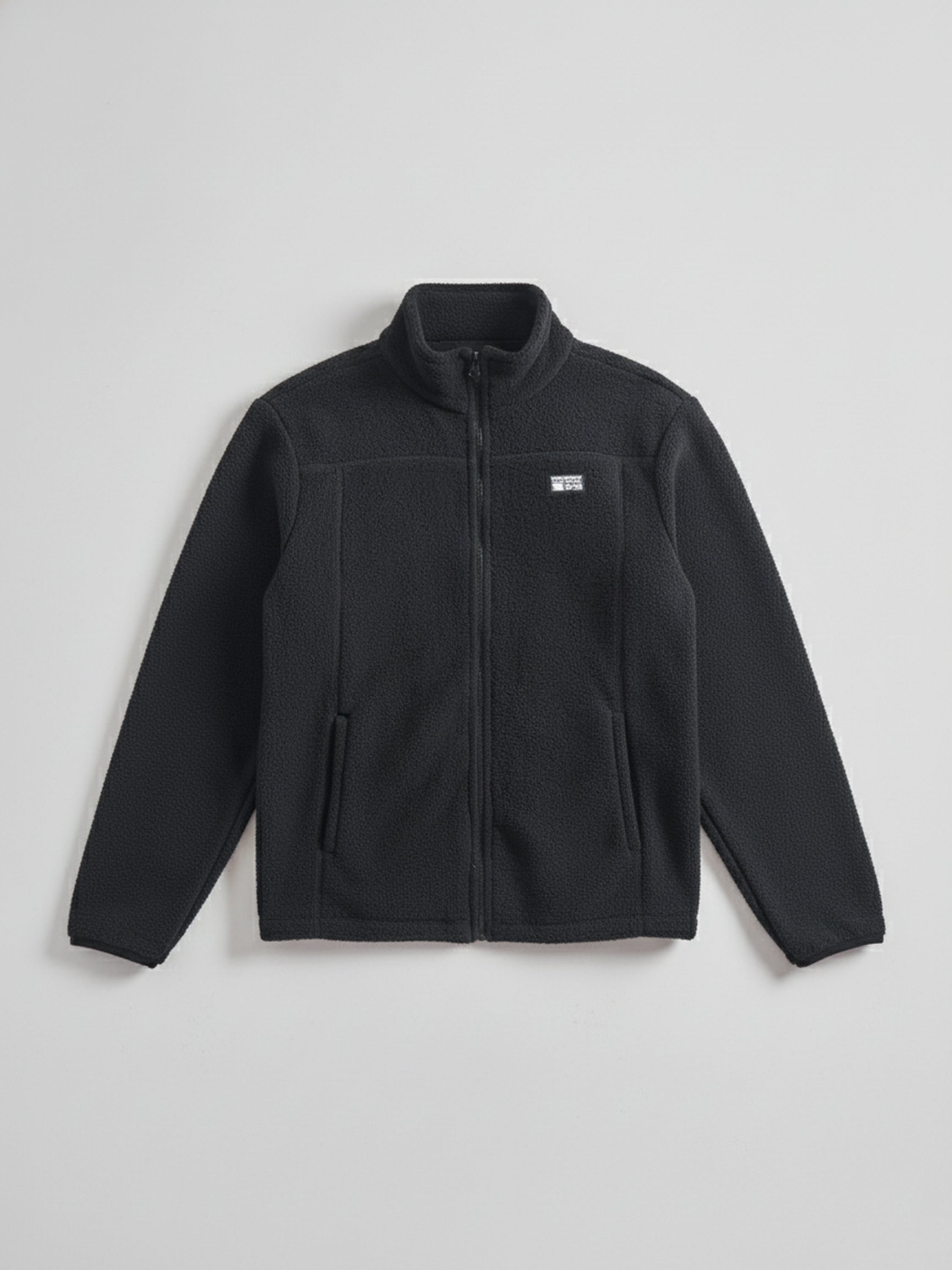 Highlander Men Black Mock Collar Front-Open Sweatshirt - Black - Image 4