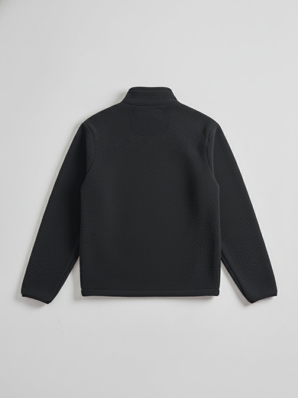 Highlander Men Black Mock Collar Front-Open Sweatshirt - Black - Image 5