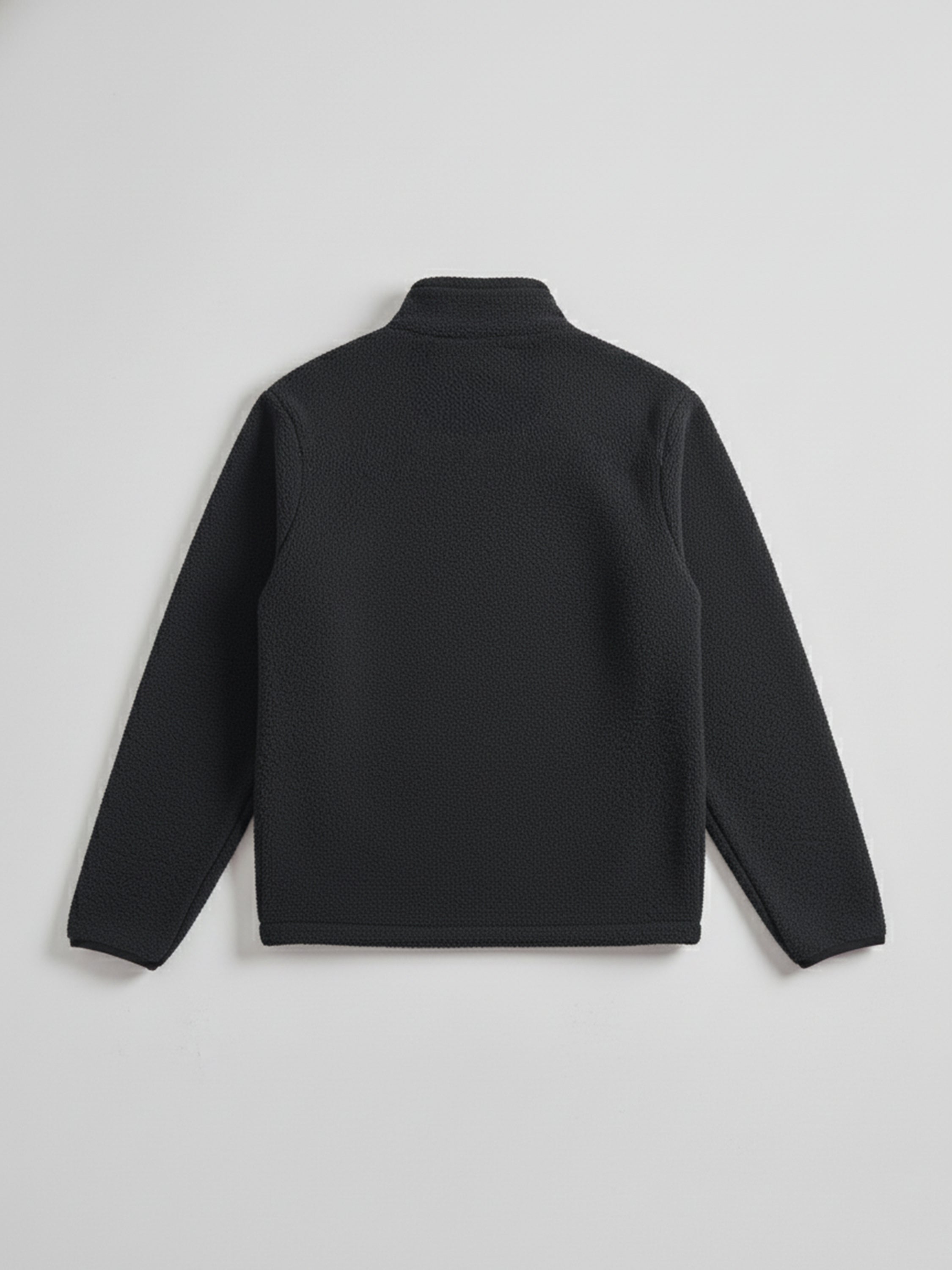 Highlander Men Black Mock Collar Front-Open Sweatshirt - Black - Image 5