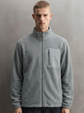Highlander Men Grey Mock Collar Front-Open Sweatshirt - Grey - Image 1