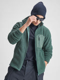 Highlander Men Green Mock Collar Front-Open Sweatshirt - Green - Image 1