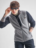 Highlander Men Grey Mock Collar Front-Open Sweatshirt - Grey - Image 1