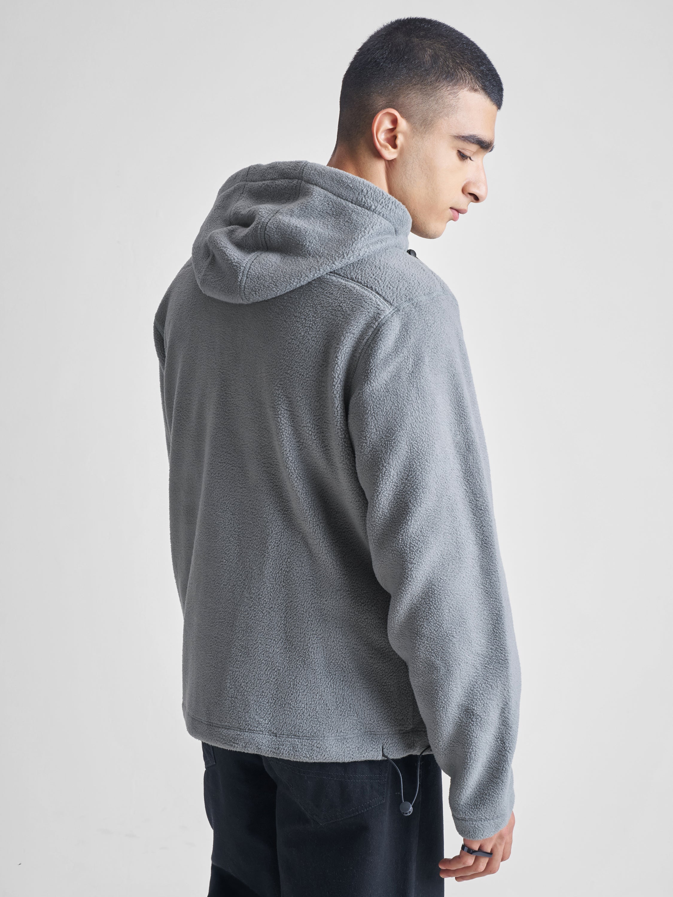 Highlander Men Grey Hooded Front-Open Sweatshirt - Grey - Image 3