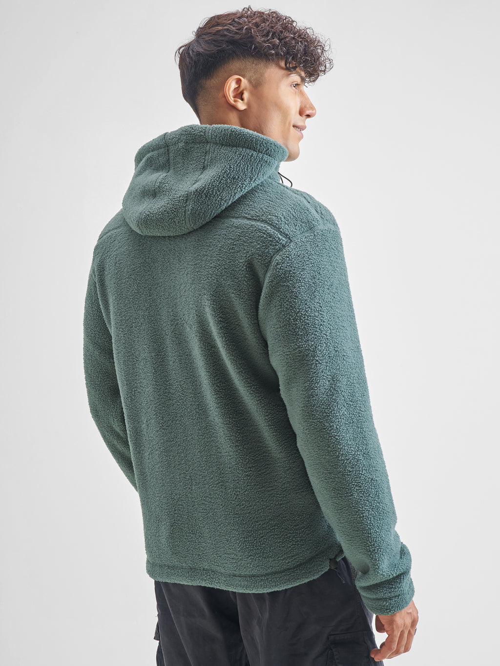 Highlander Men Green Hooded Front-Open Sweatshirt - Green - Image 3