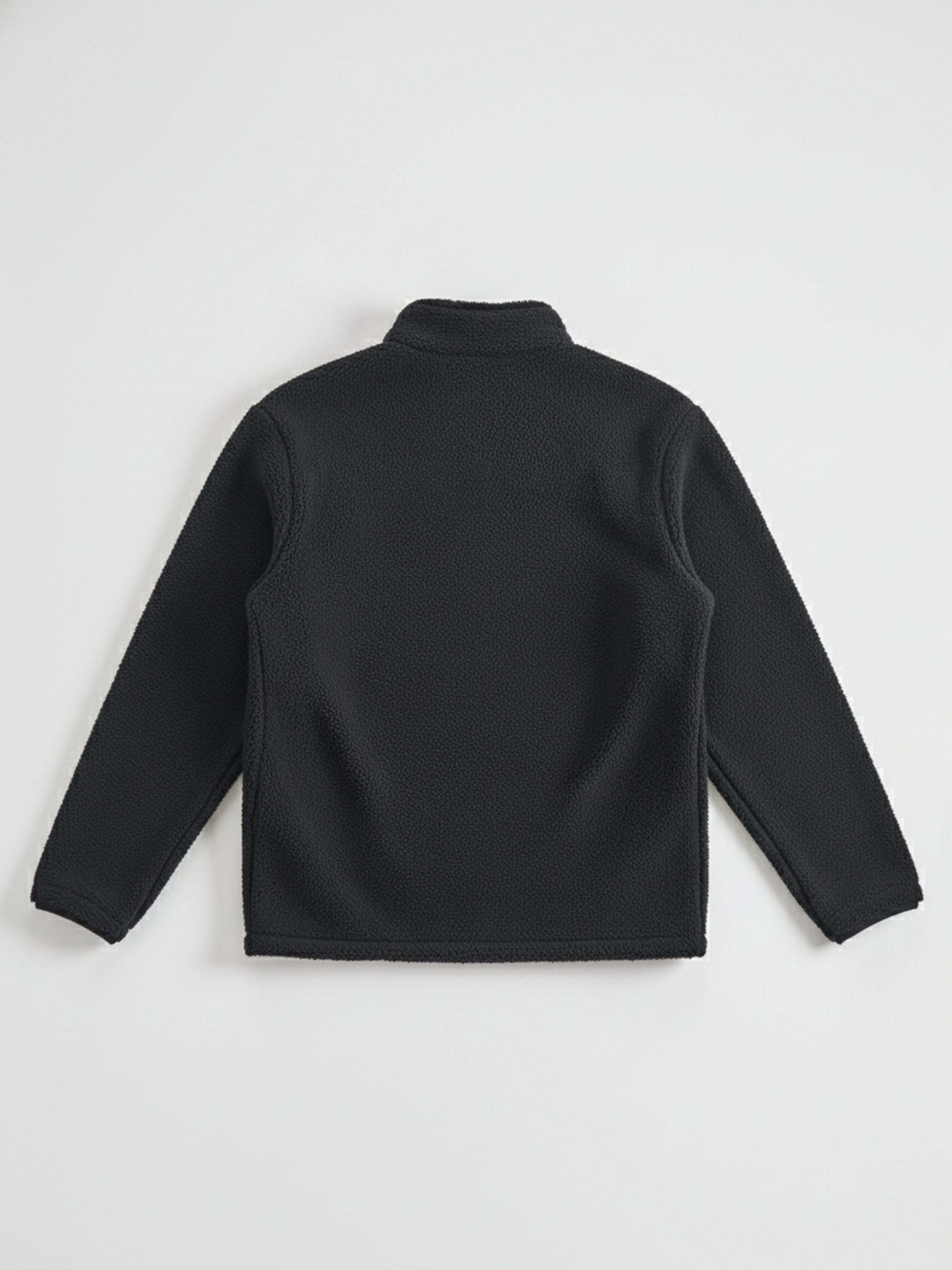 Highlander Men Black Mock Collar Front-Open Sweatshirt - Black - Image 5