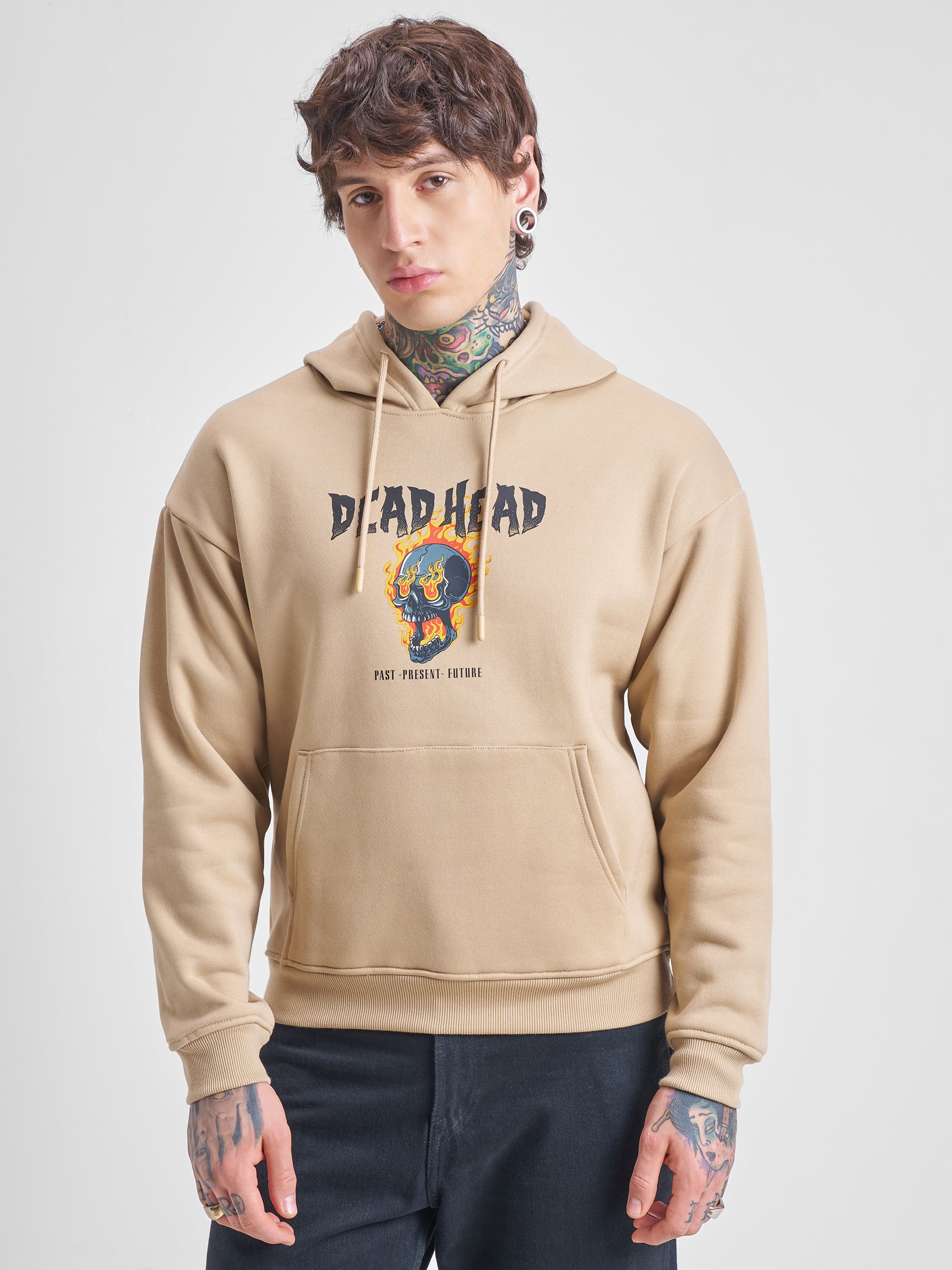 Highlander Men Brown Hooded Pullover Sweatshirt - Brown - Image 3