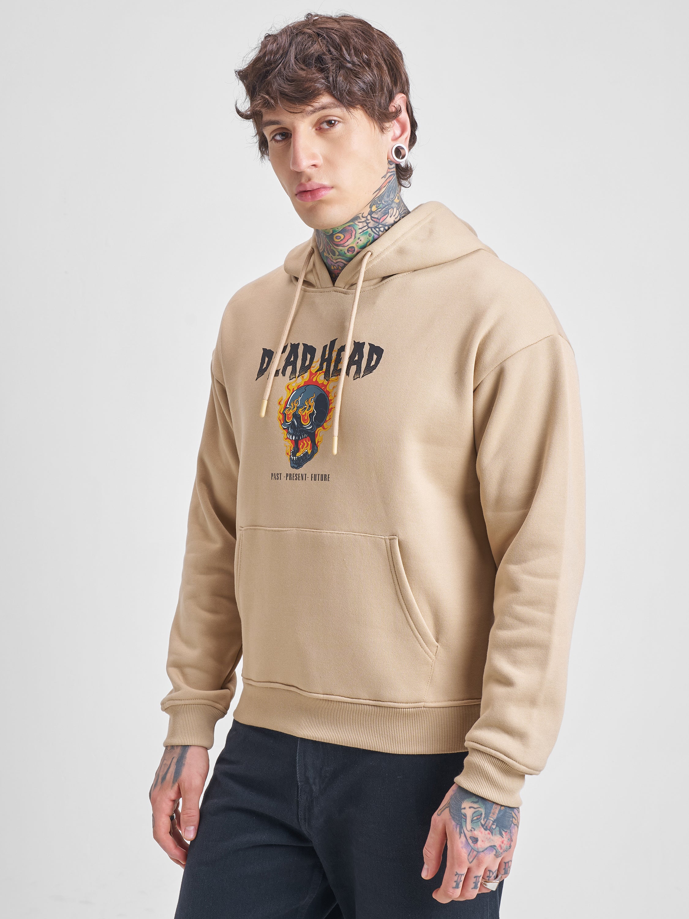 Highlander Men Brown Hooded Pullover Sweatshirt - Brown - Image 4