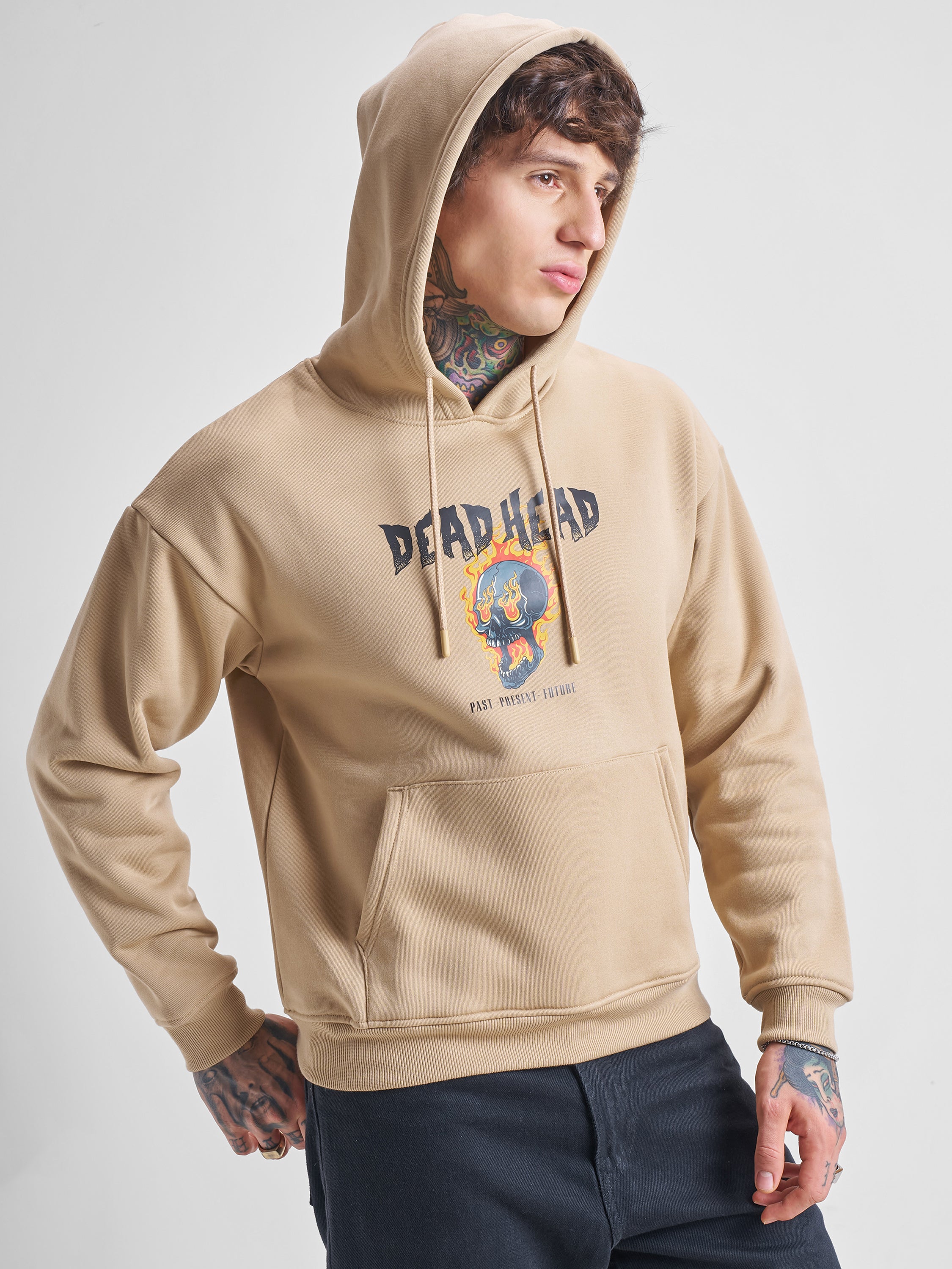 Highlander Men Brown Hooded Pullover Sweatshirt - Brown - Image 6