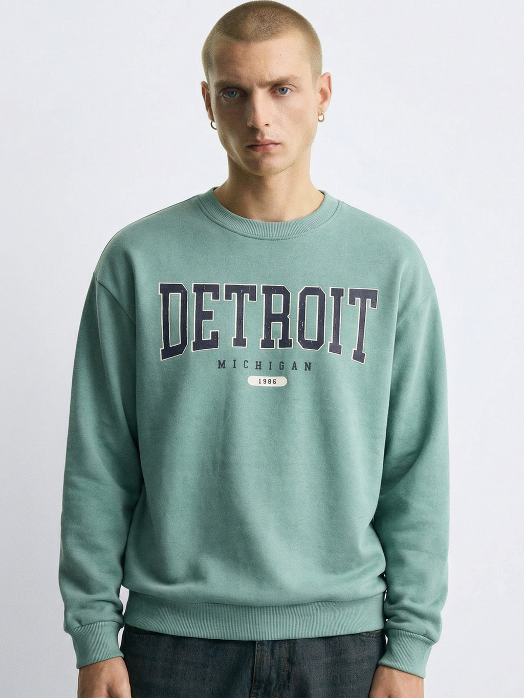 Highlander Men Blue Round Neck Pullover Sweatshirt - Blue - Image 1