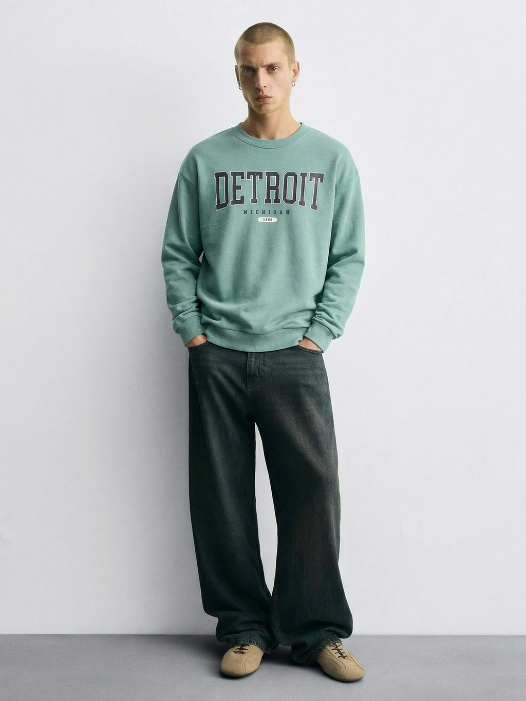 Highlander Men Blue Round Neck Pullover Sweatshirt - Blue - Image 2