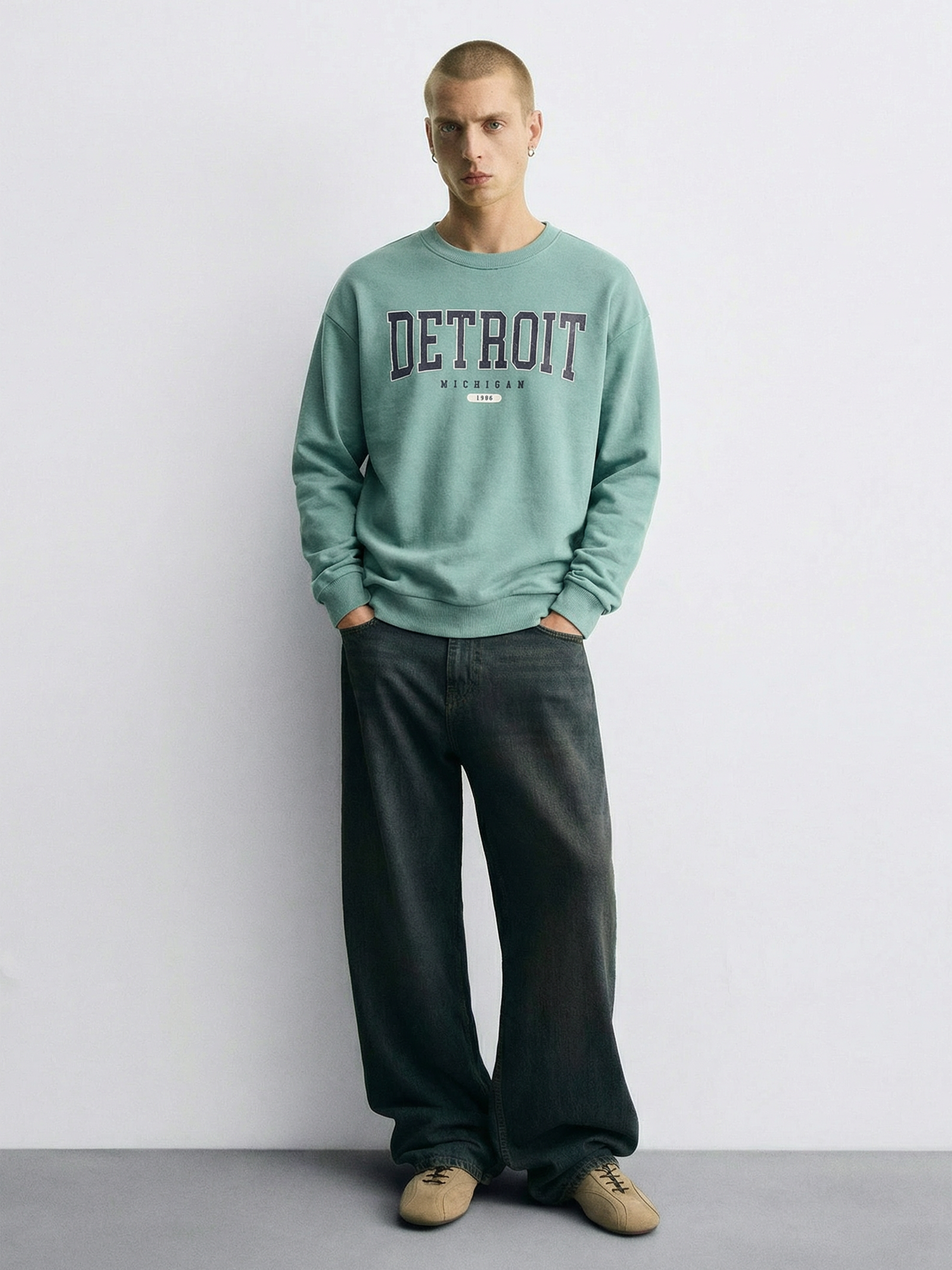 Highlander Men Blue Round Neck Pullover Sweatshirt - Blue - Image 2