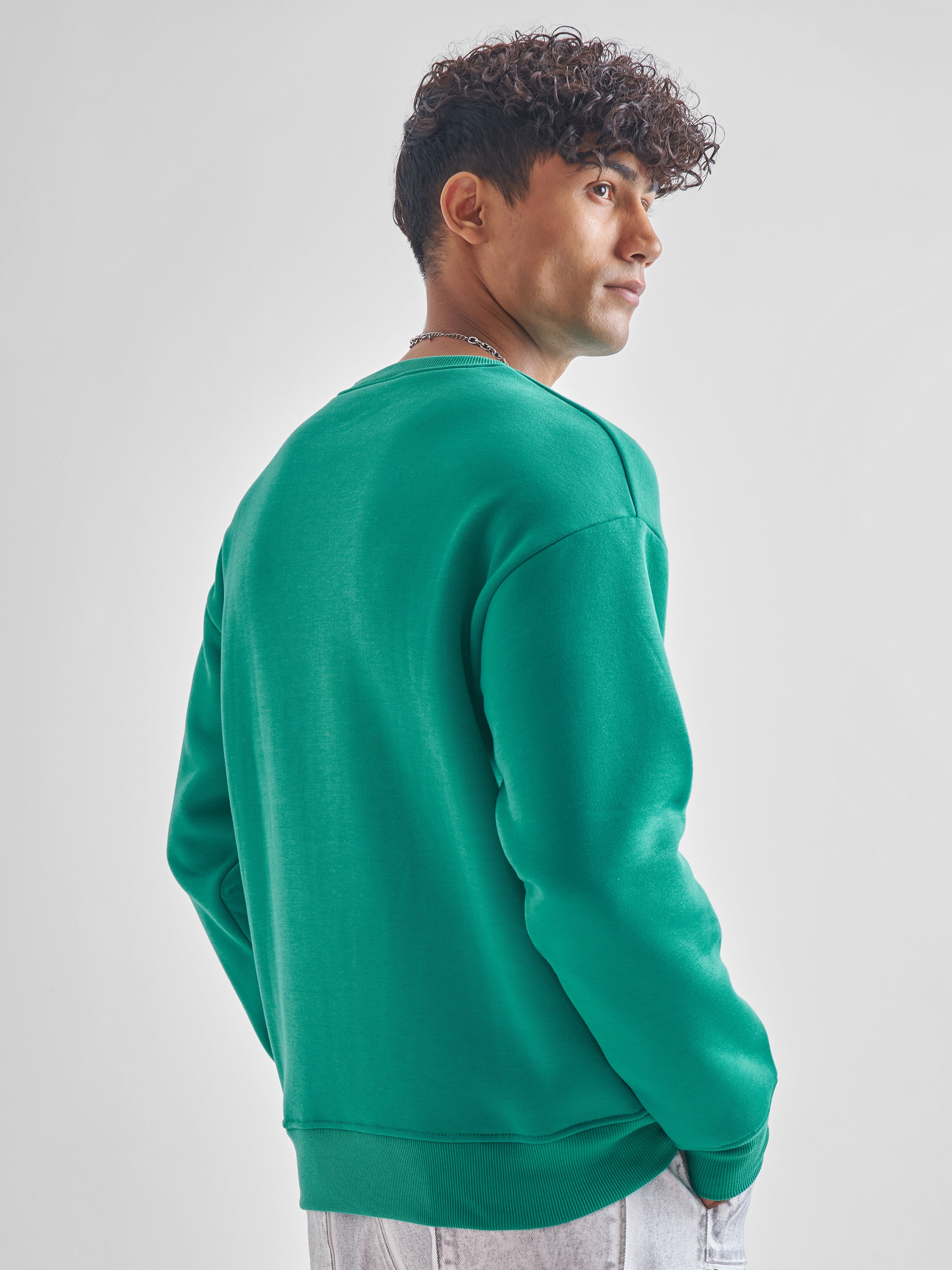 Highlander Men Teal Round Neck Pullover Sweatshirt - Teal - Image 3