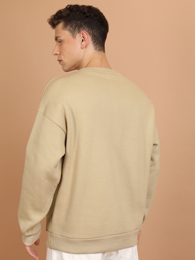 Highlander Men Brown Round Neck Pullover Sweatshirt - Brown - Image 3