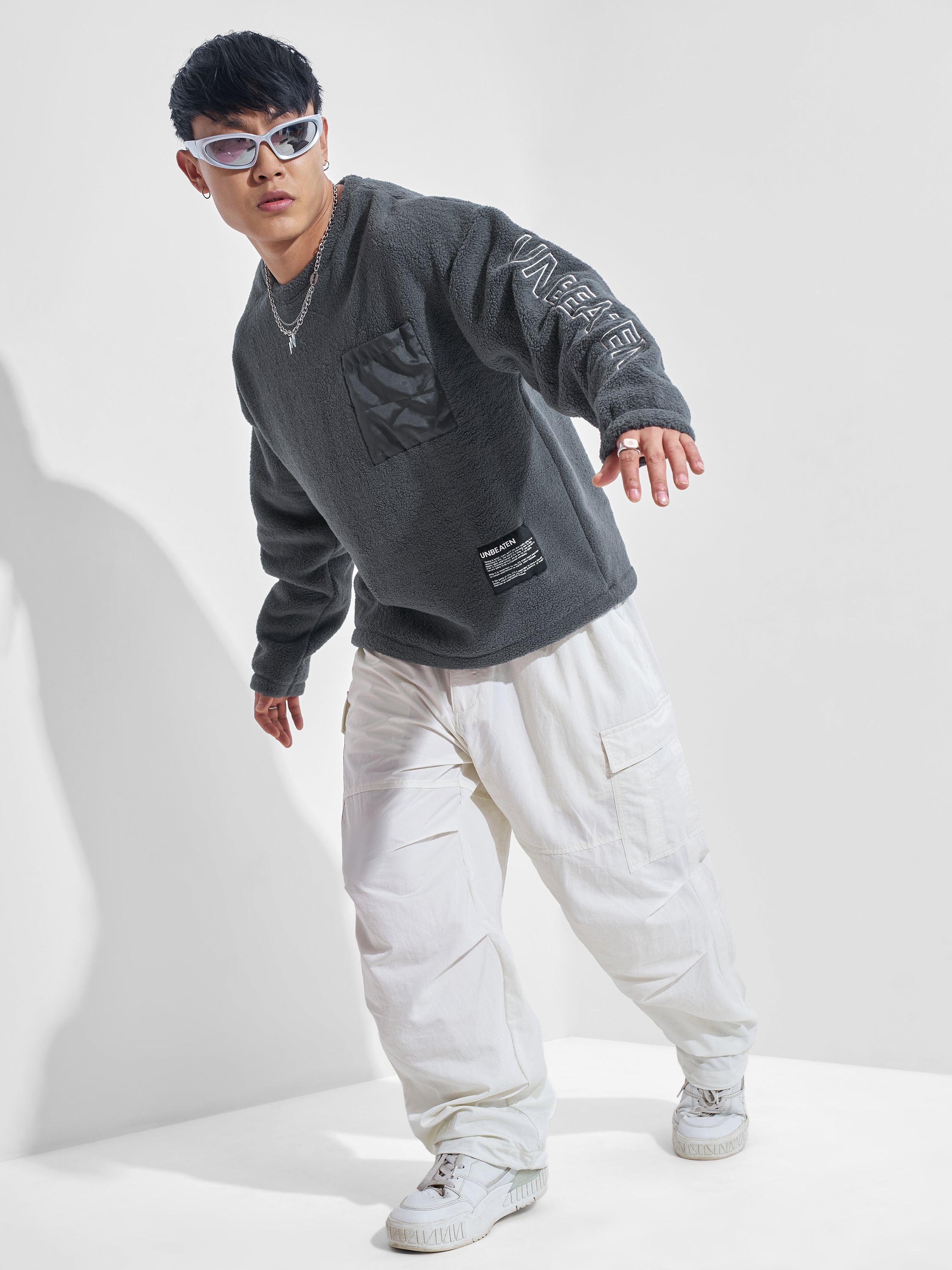 Highlander Men Grey Round Neck Pullover Sweatshirt - Grey - Image 2