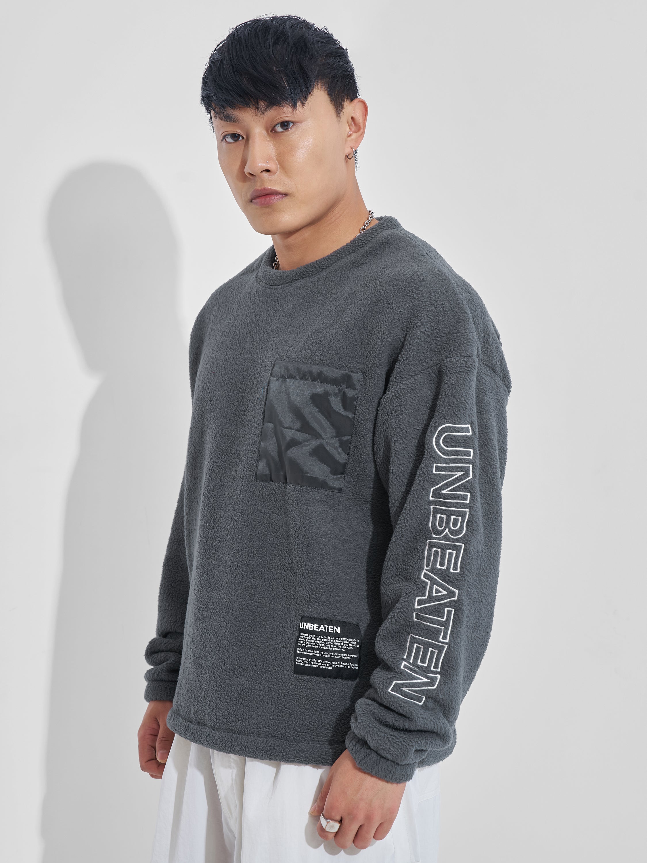 Highlander Men Grey Round Neck Pullover Sweatshirt - Grey - Image 4