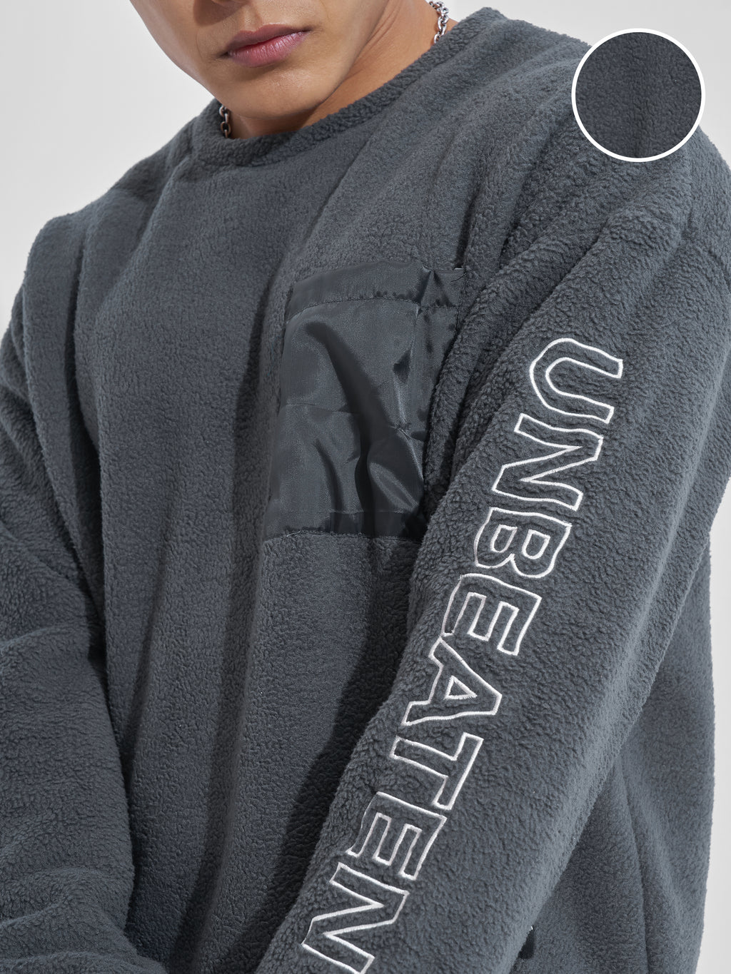 Highlander Men Grey Round Neck Pullover Sweatshirt - Grey - Image 5