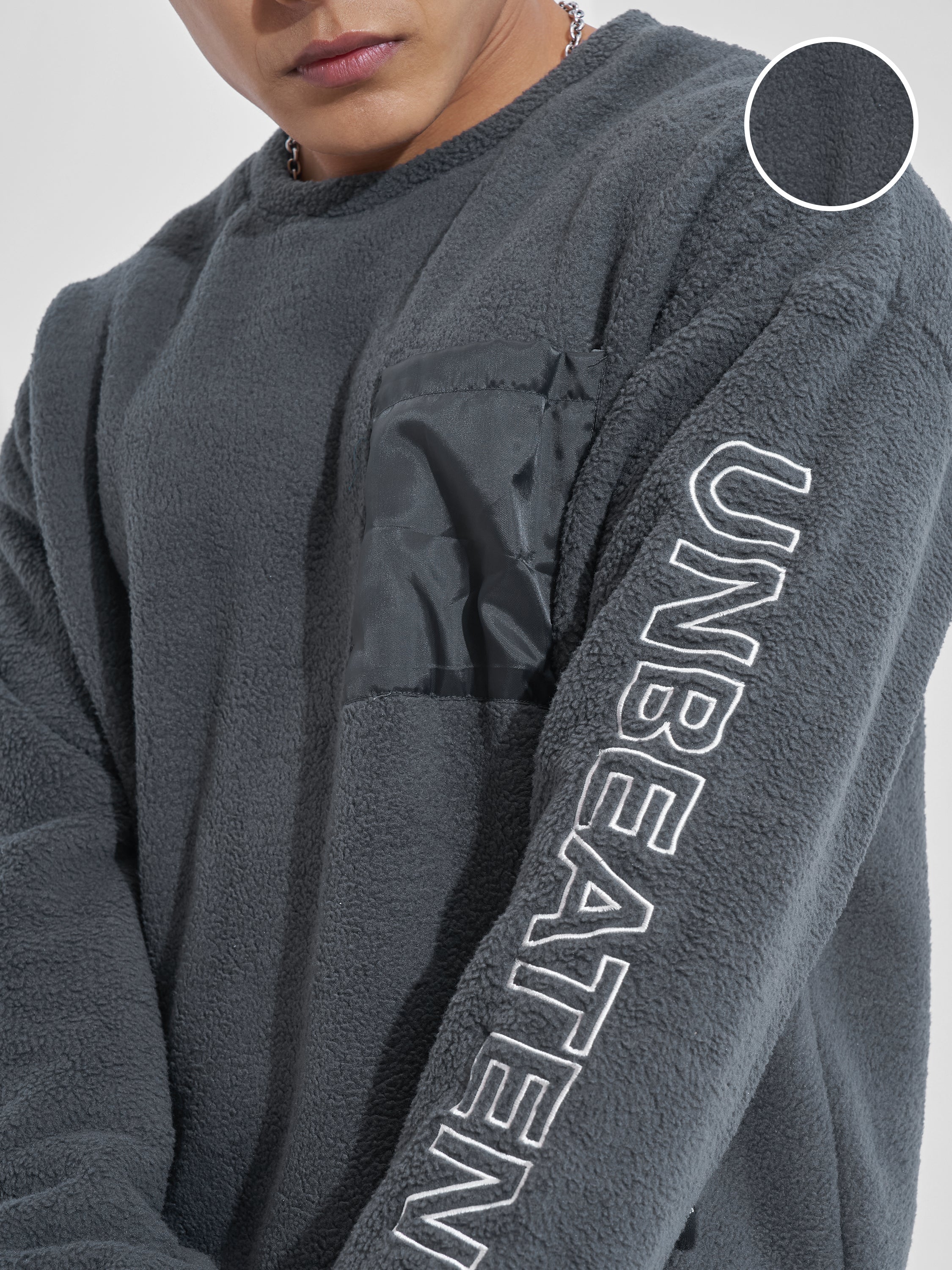 Highlander Men Grey Round Neck Pullover Sweatshirt - Grey - Image 5