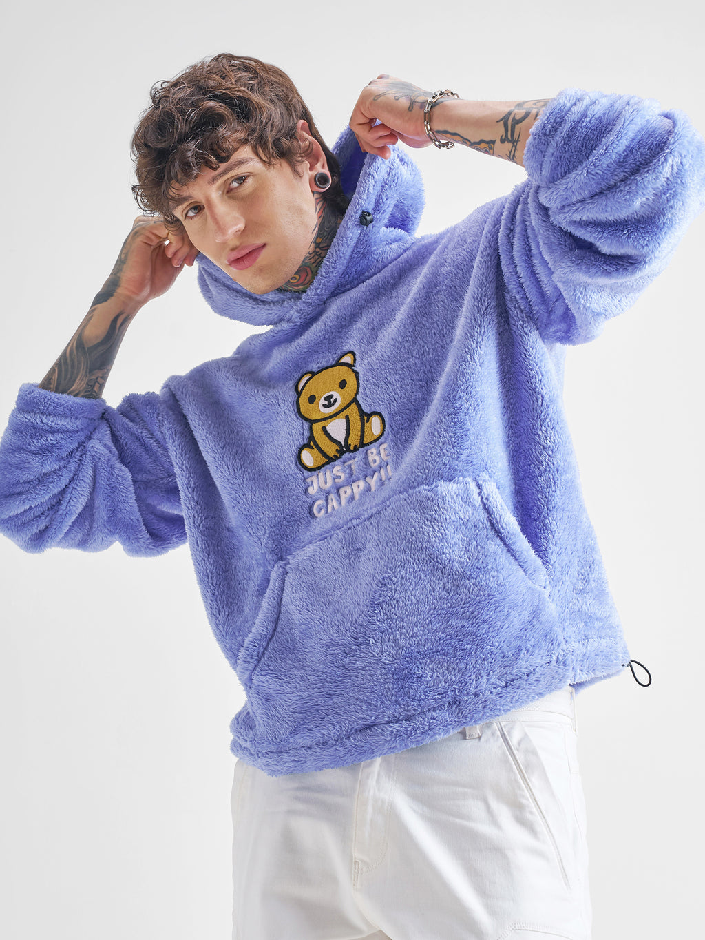 Highlander Men Purple Hooded Pullover Sweatshirt - Purple - Image 1