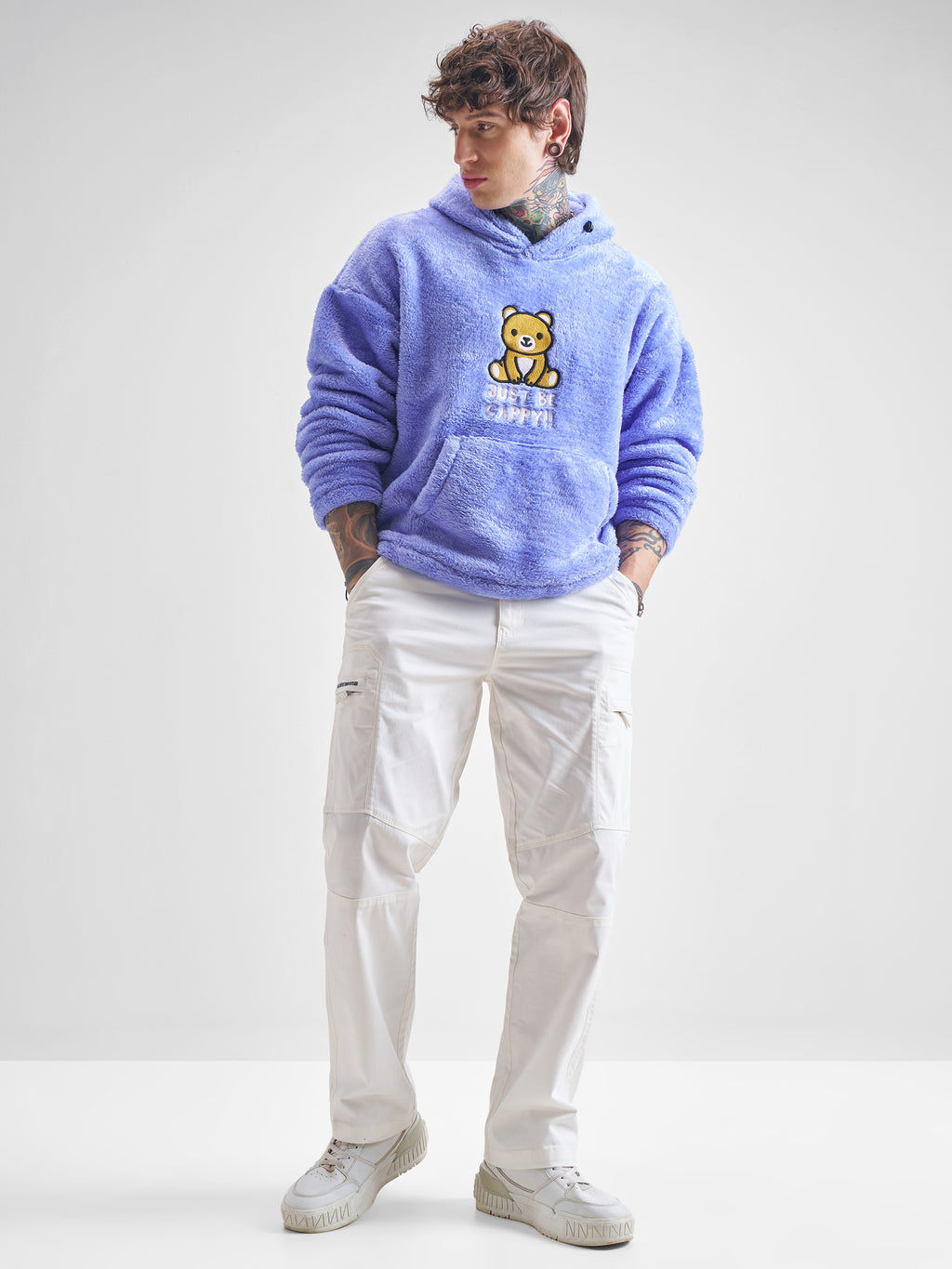 Highlander Men Purple Hooded Pullover Sweatshirt - Purple - Image 2