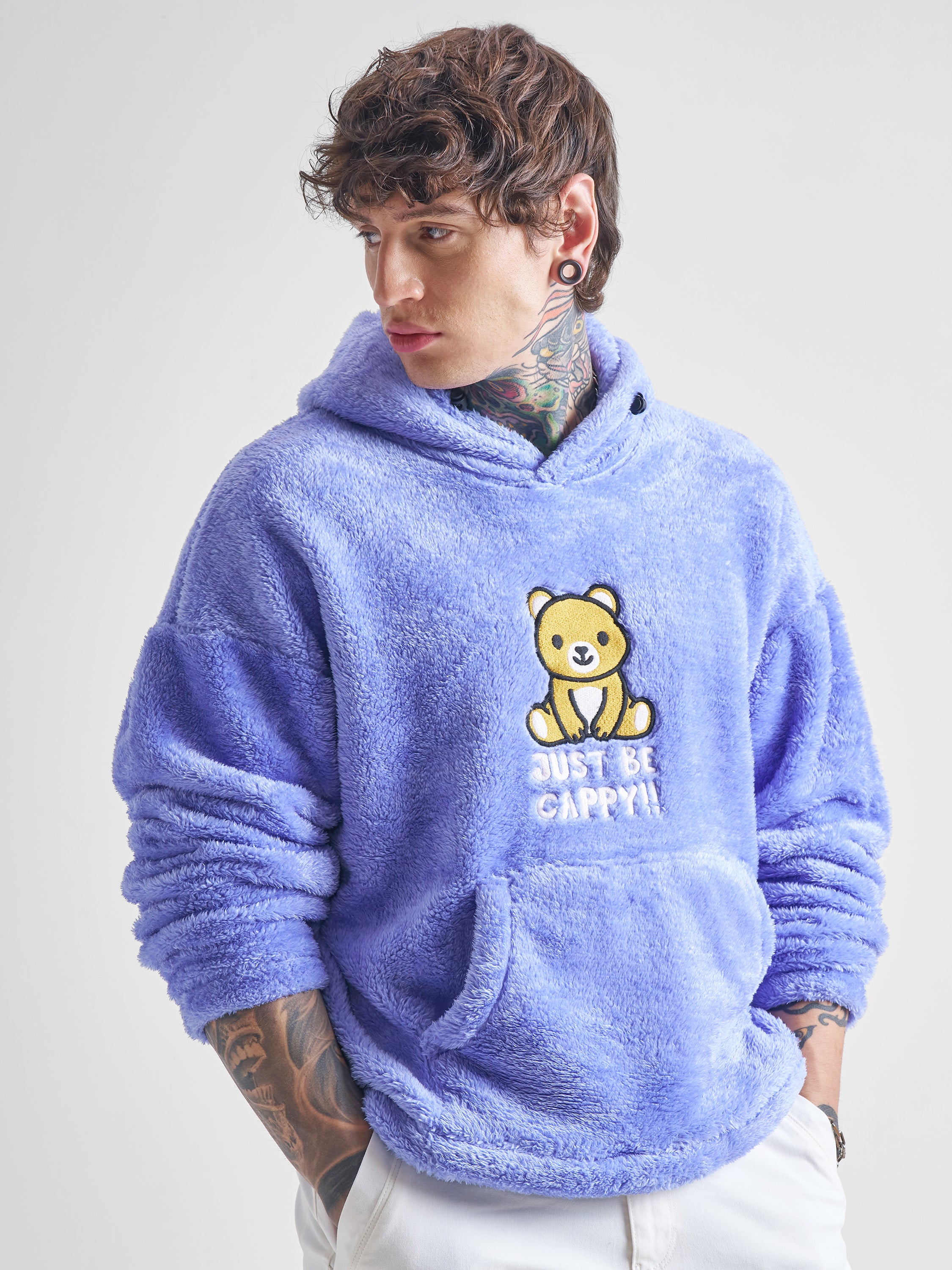 Highlander Men Purple Hooded Pullover Sweatshirt - Purple - Image 6