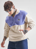 Highlander Men Purple Mock Collar Front-Open Sweatshirt - Purple - Image 1