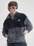 Highlander Men Black Mock Collar Pullover Sweatshirt - Black - Image 1