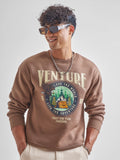Highlander Men Brown Round Neck Pullover Sweatshirt - Brown - Image 1
