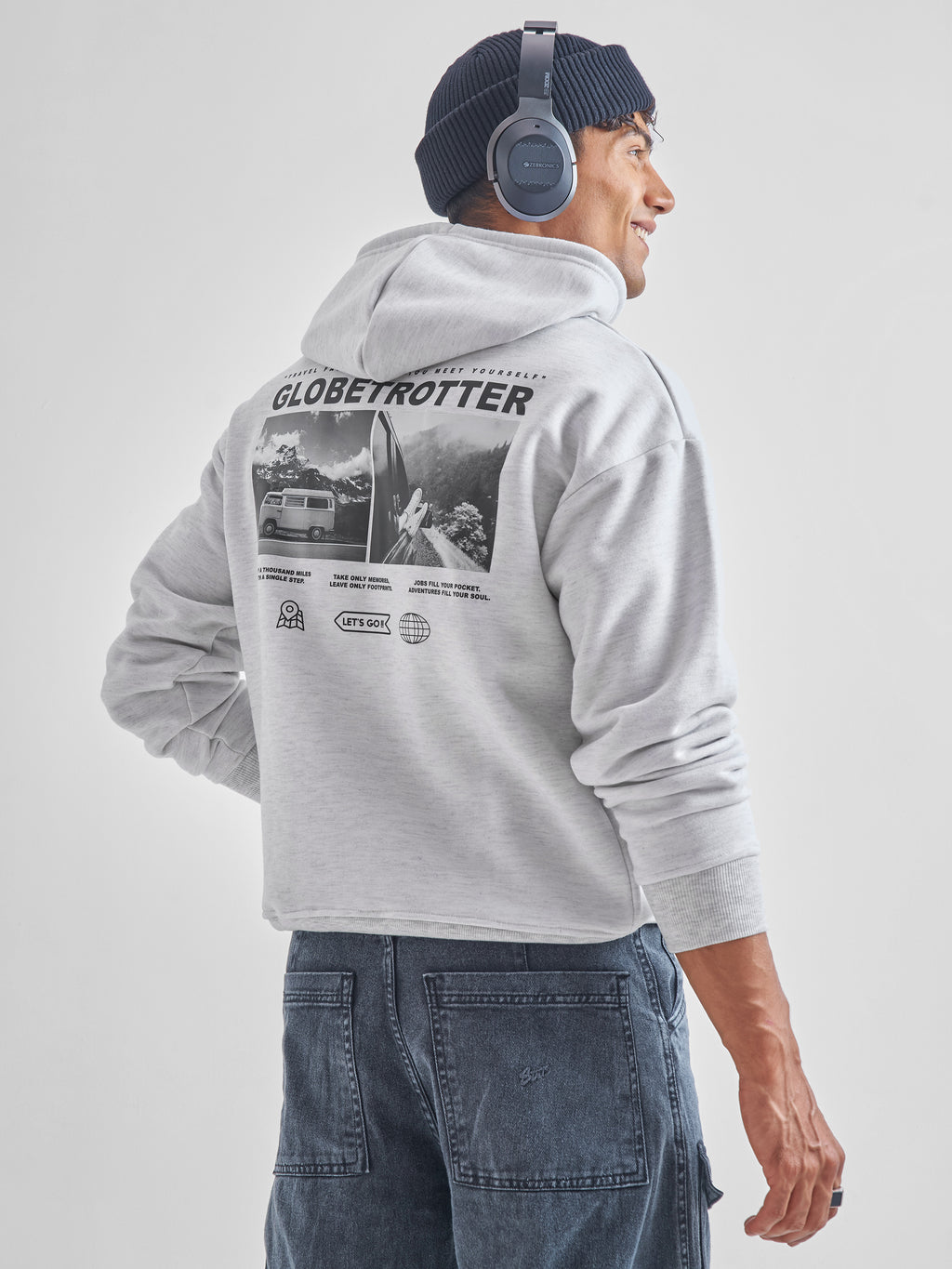 Highlander Men Grey Hooded Pullover Sweatshirt - Grey - Image 1