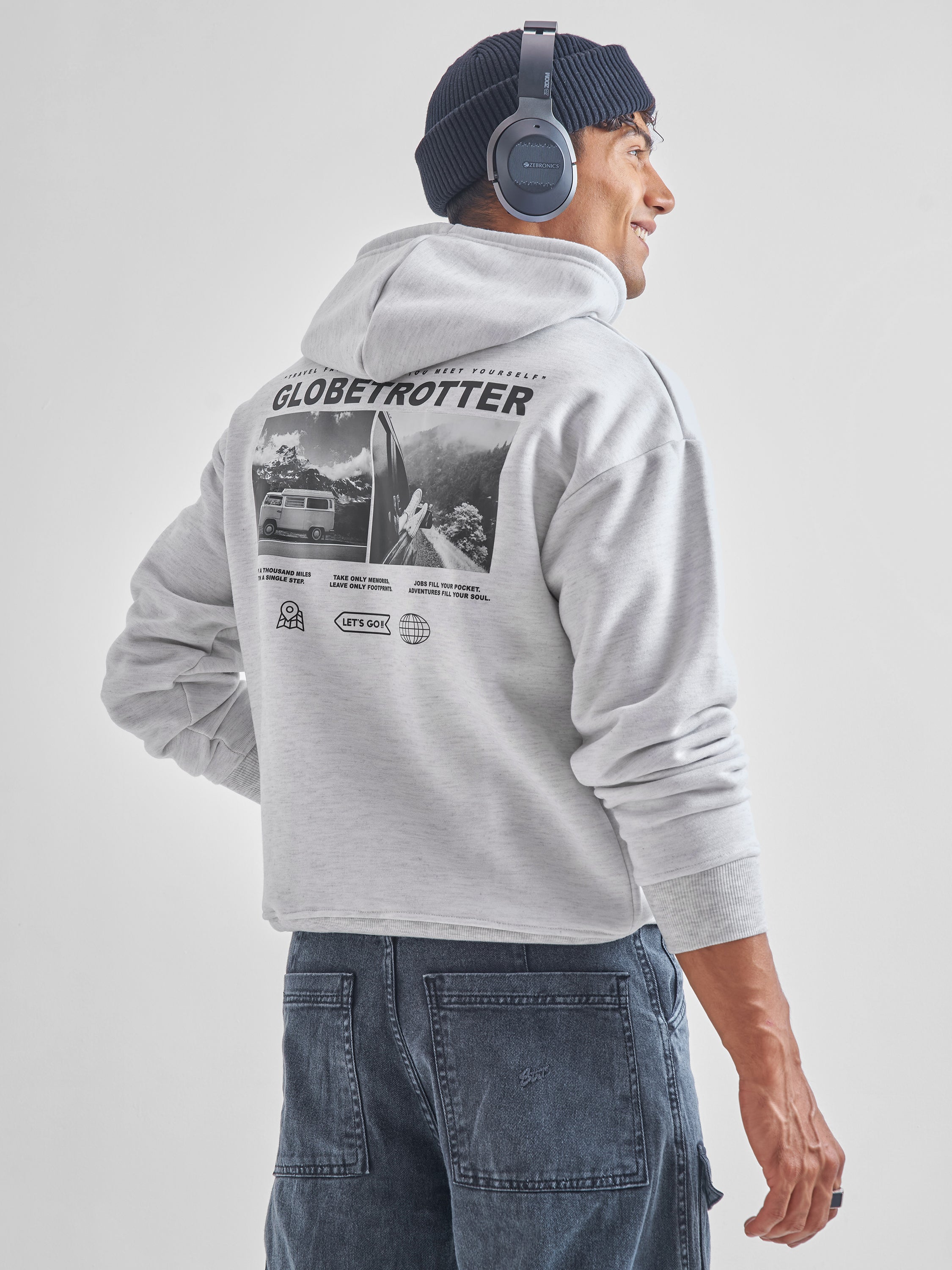 Highlander Men Grey Hooded Pullover Sweatshirt - Grey - Image 1