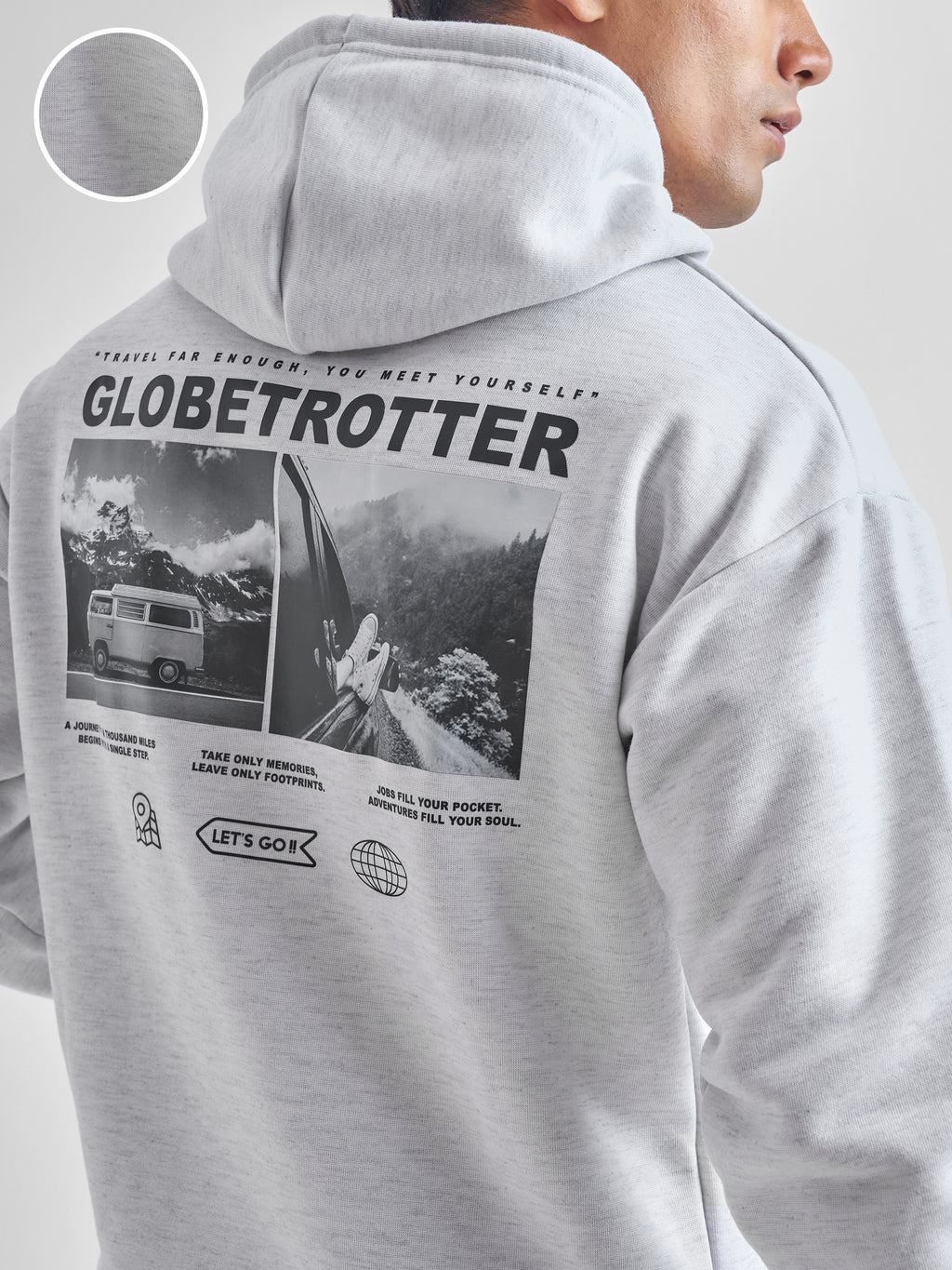 Highlander Men Grey Hooded Pullover Sweatshirt - Grey - Image 5