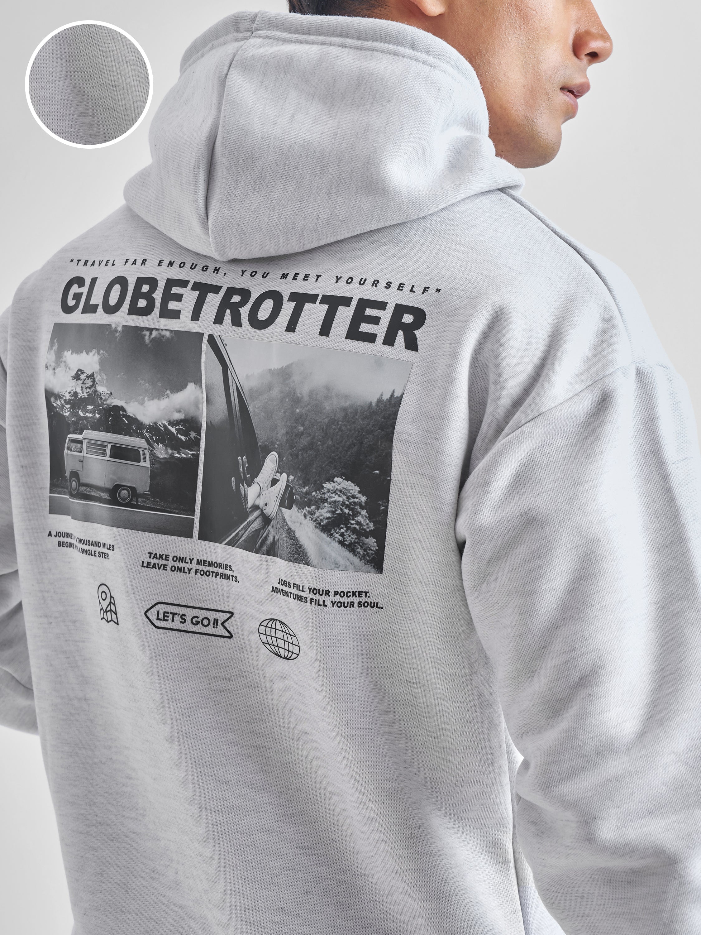 Highlander Men Grey Hooded Pullover Sweatshirt - Grey - Image 5